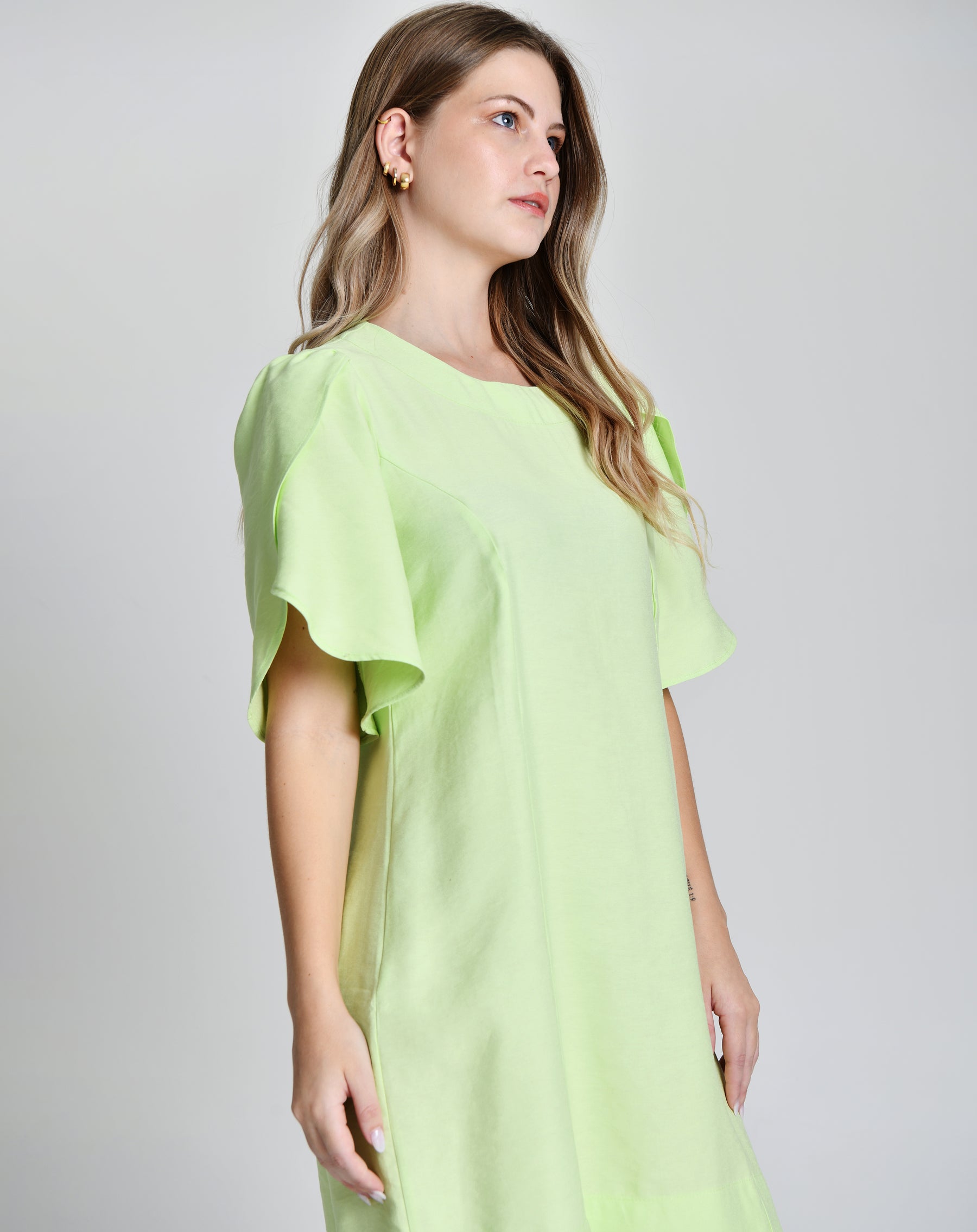 Vestido Alfaiataria Manga Tulipa 6001023