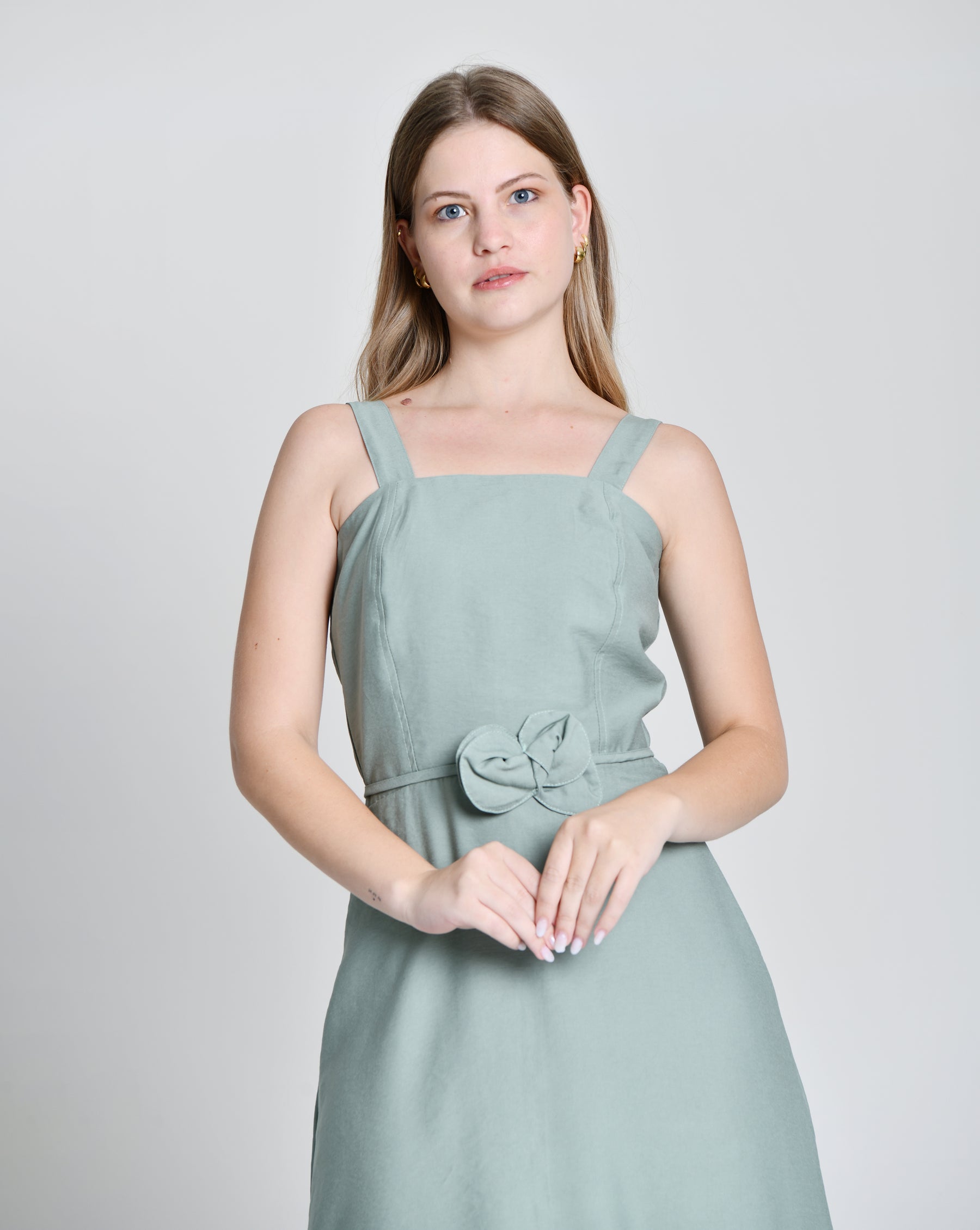 Vestido Alfaiataria Cinto Flor Cod 6000952