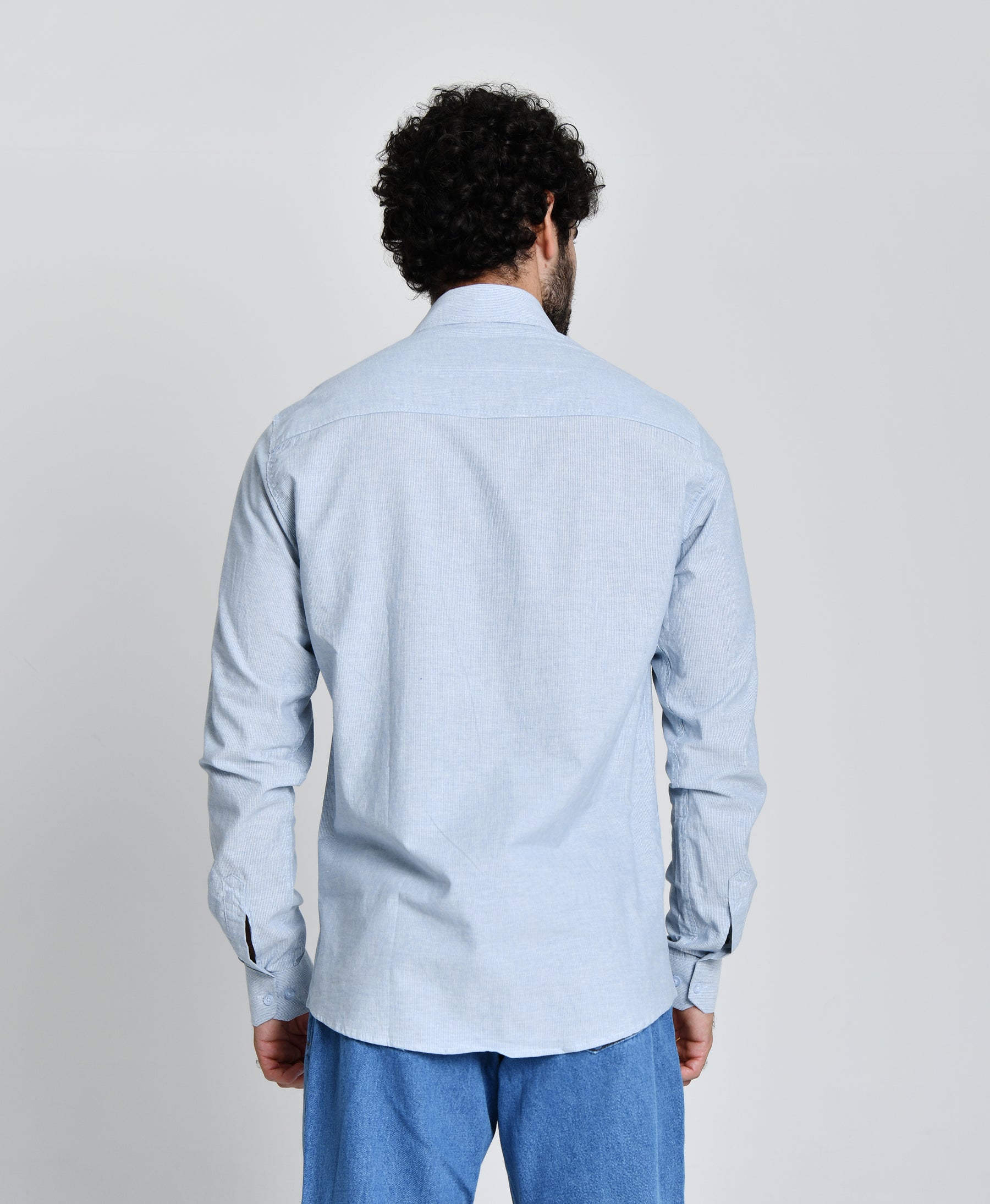 Camisa Masculina Social Fit Listrada Azul 25050