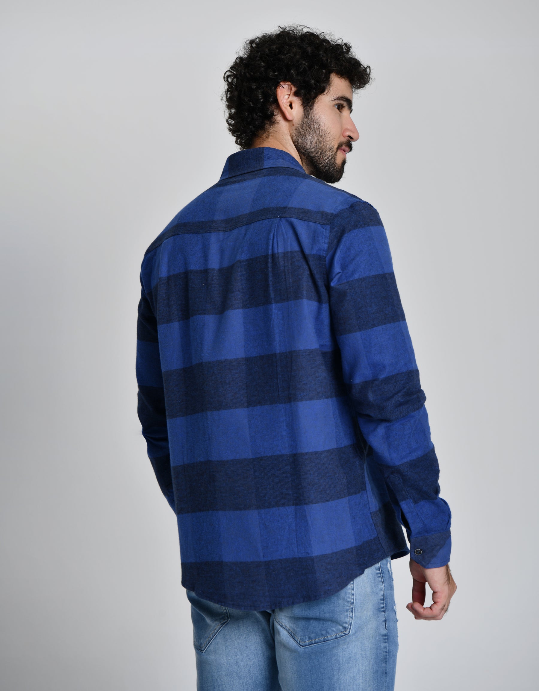 Camisa Masculina Xadrez Manga Longa 19019
