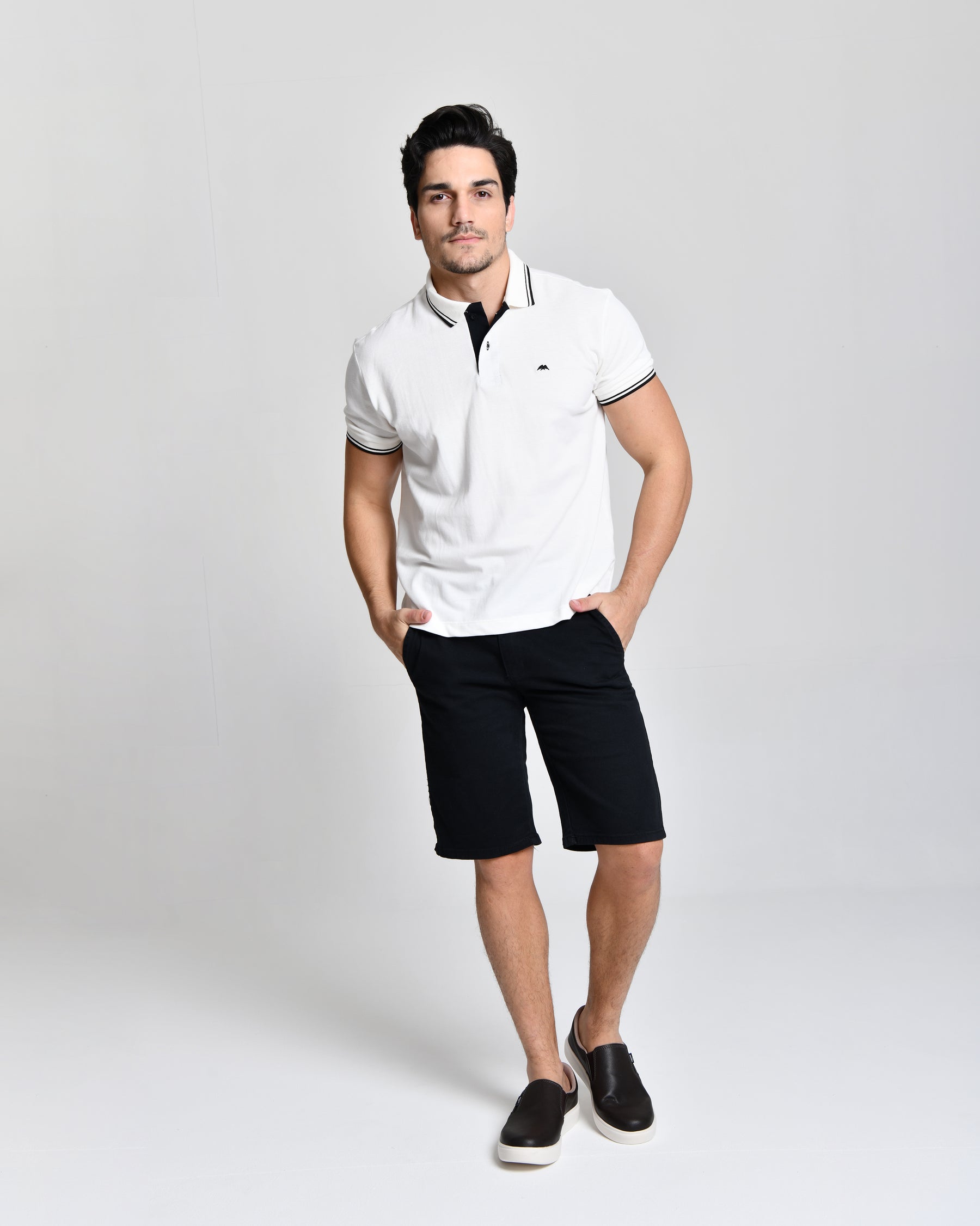 Camisa Polo branca Ultra Luxo HiLL cod 000585