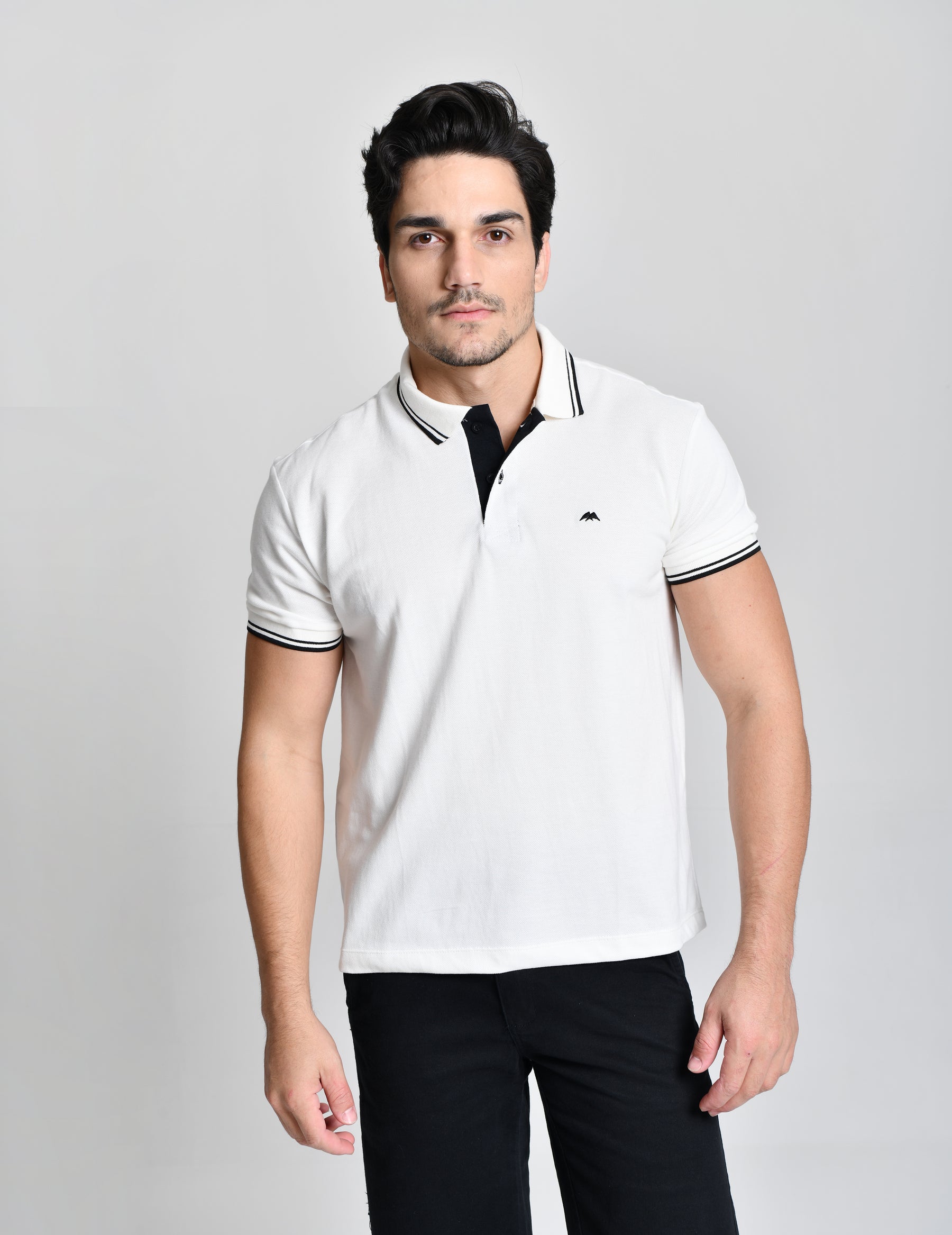 Camisa Polo branca Ultra Luxo HiLL cod 000585