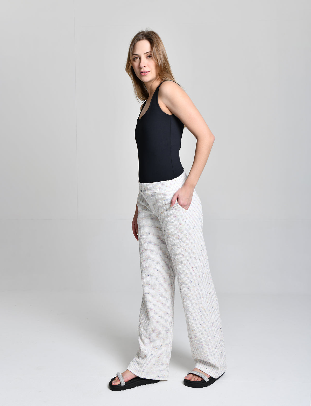 Calça Fem Lurex Brilhante Ultra Luxo cod 000398