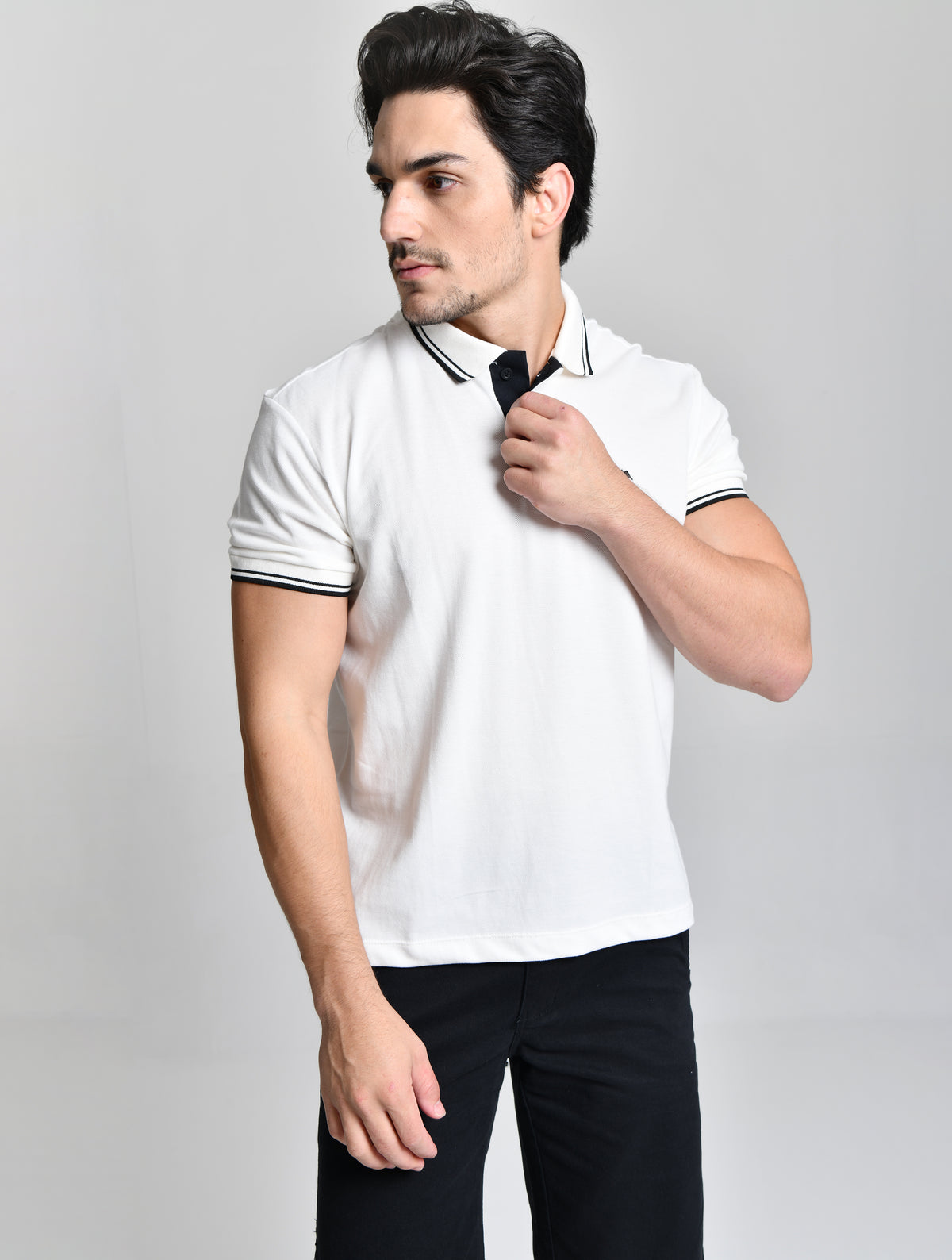 Camisa Polo branca Ultra Luxo HiLL cod 000585