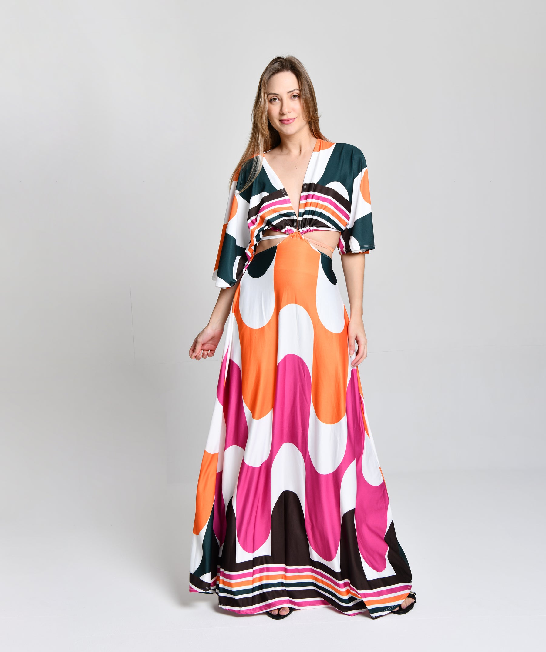 Vestido Multicolor Alto Padrão Gring cod 000577