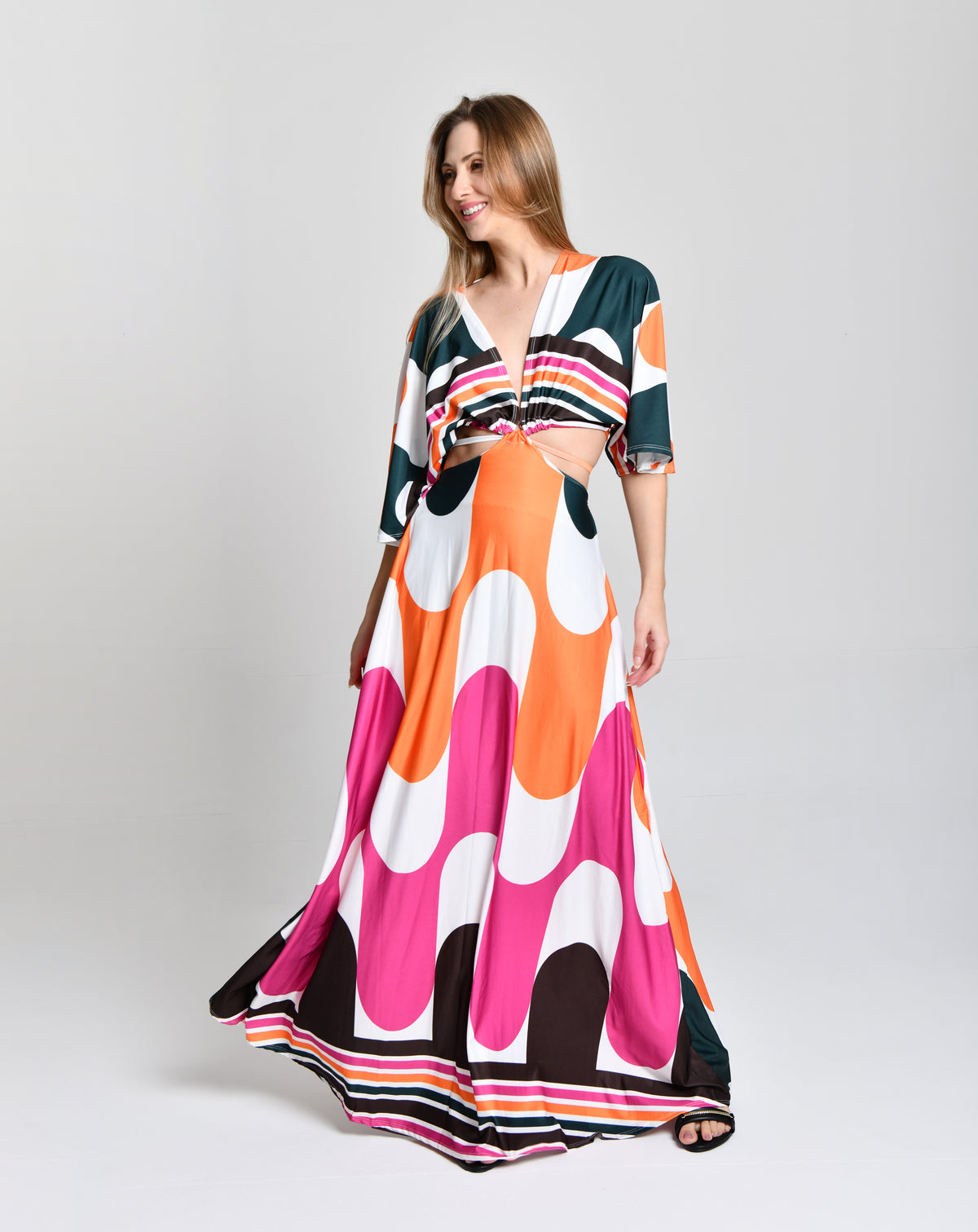 Vestido Multicolor Alto Padrão Gring cod 000577