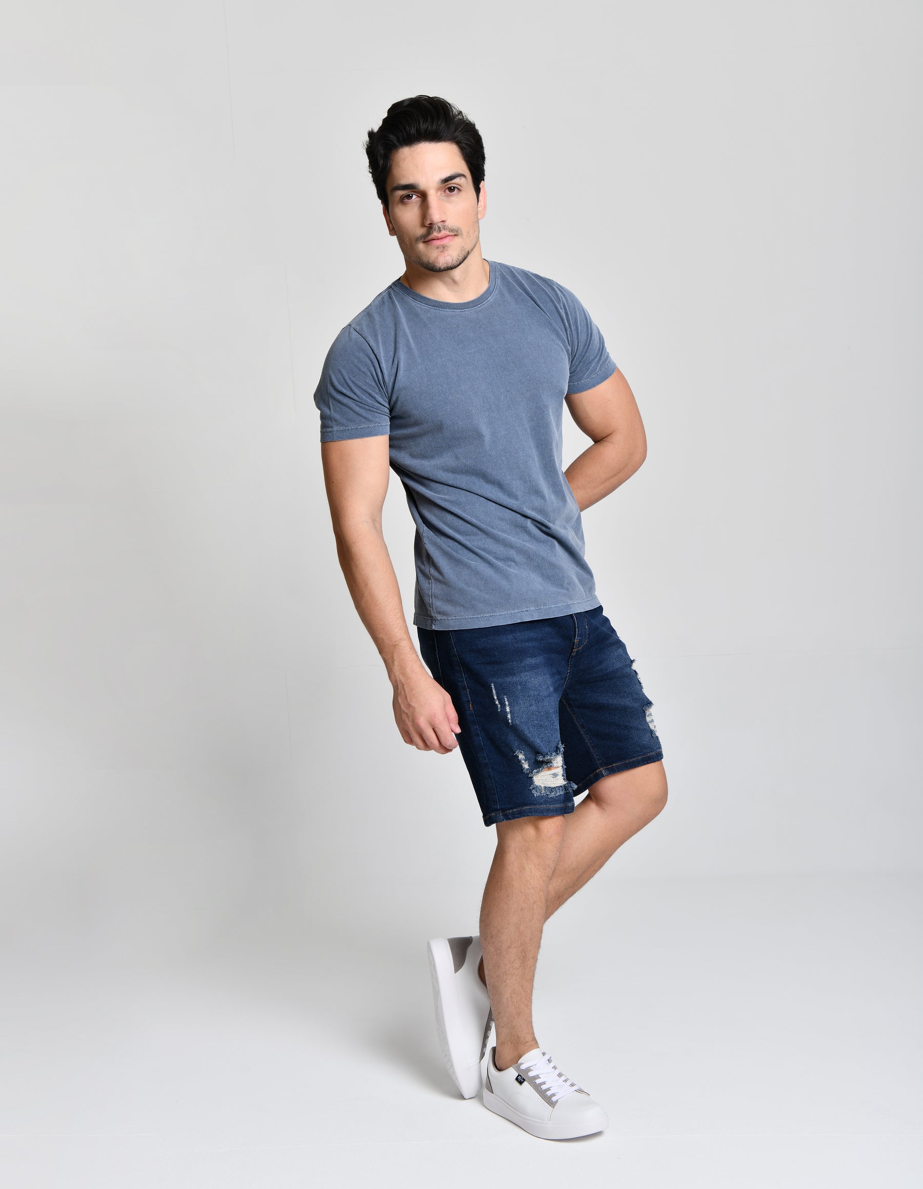 Camisa azul Básica Hill 100% Algodão cod 000528