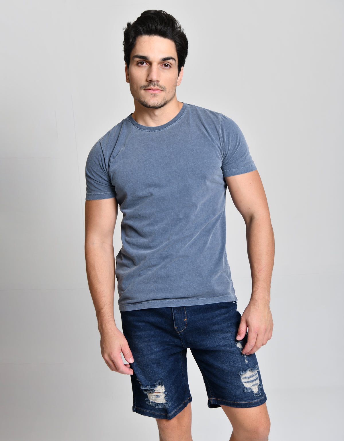 Camisa azul Básica Hill 100% Algodão cod 000528