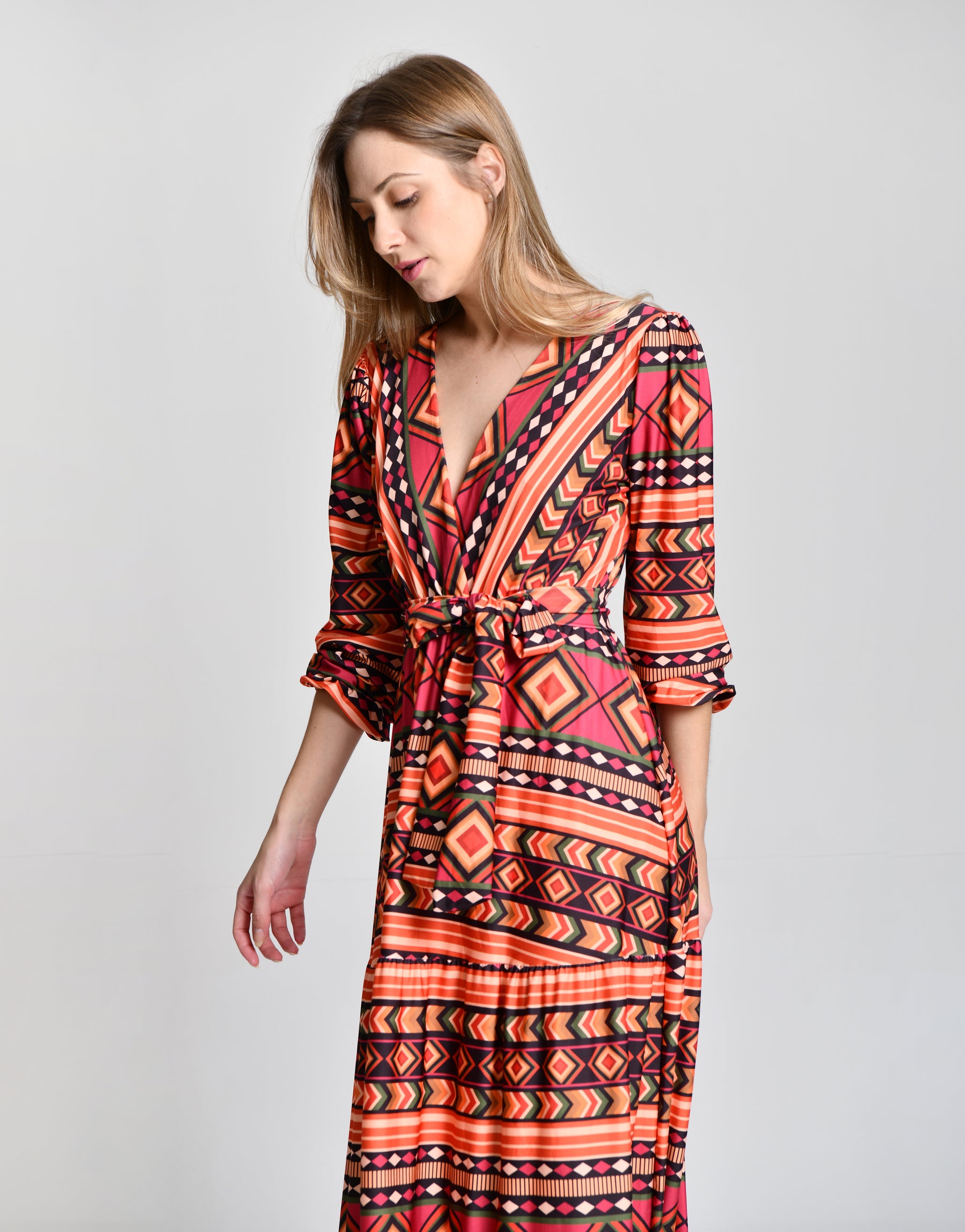 Vestido Hippie Multicolor Alto Padrão cod 000261