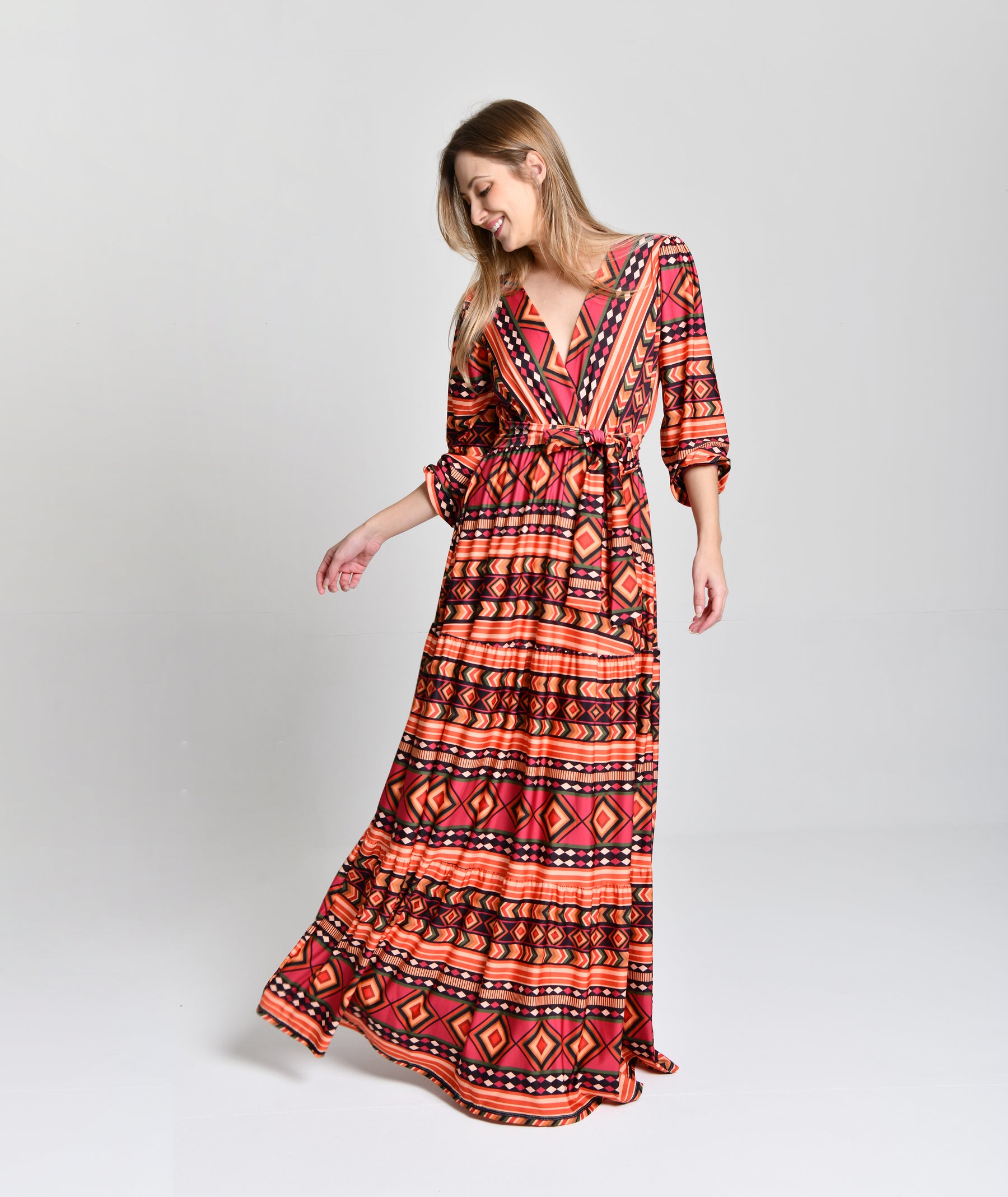 Vestido Hippie Multicolor Alto Padrão cod 000261