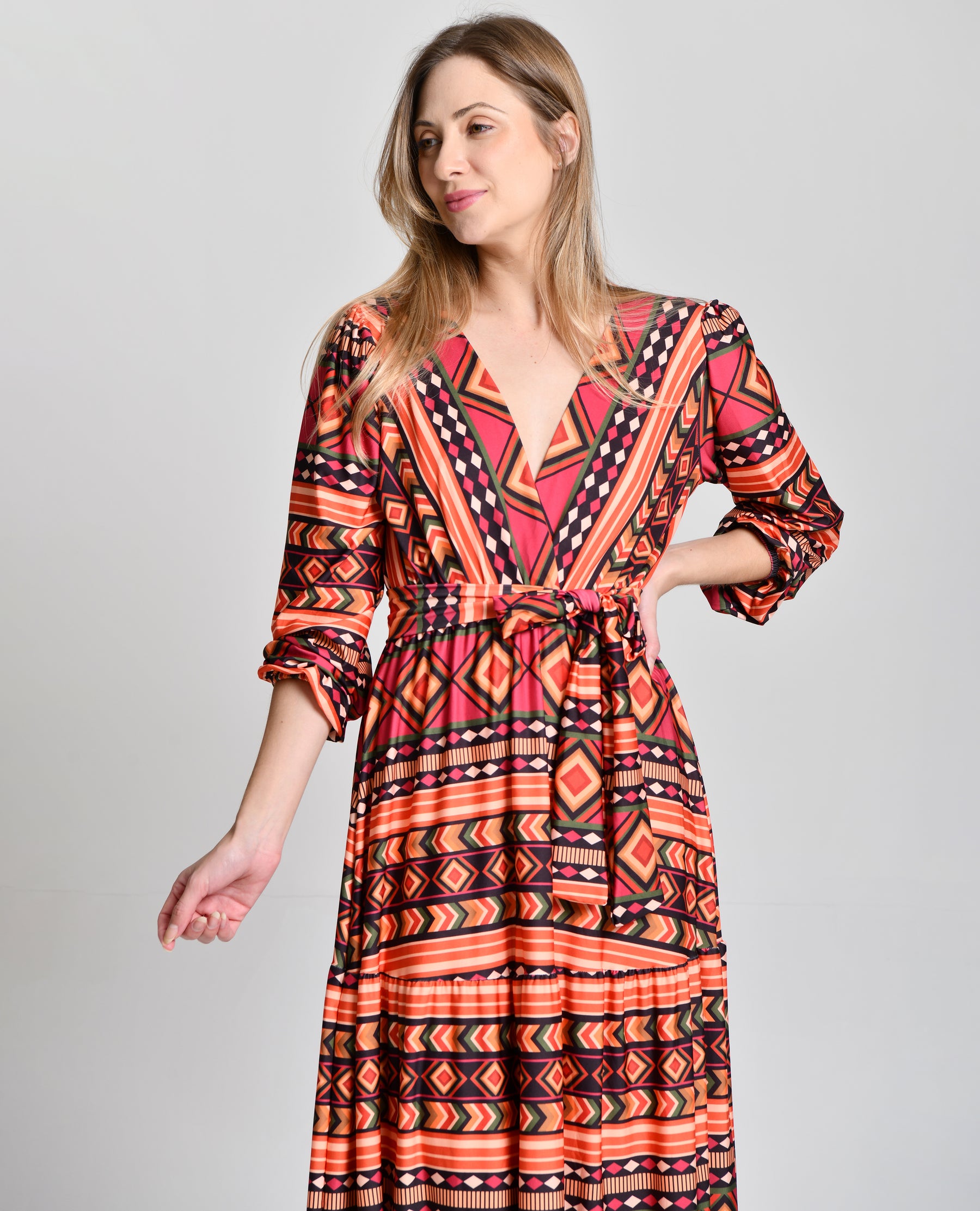 Vestido Hippie Multicolor Alto Padrão cod 000261
