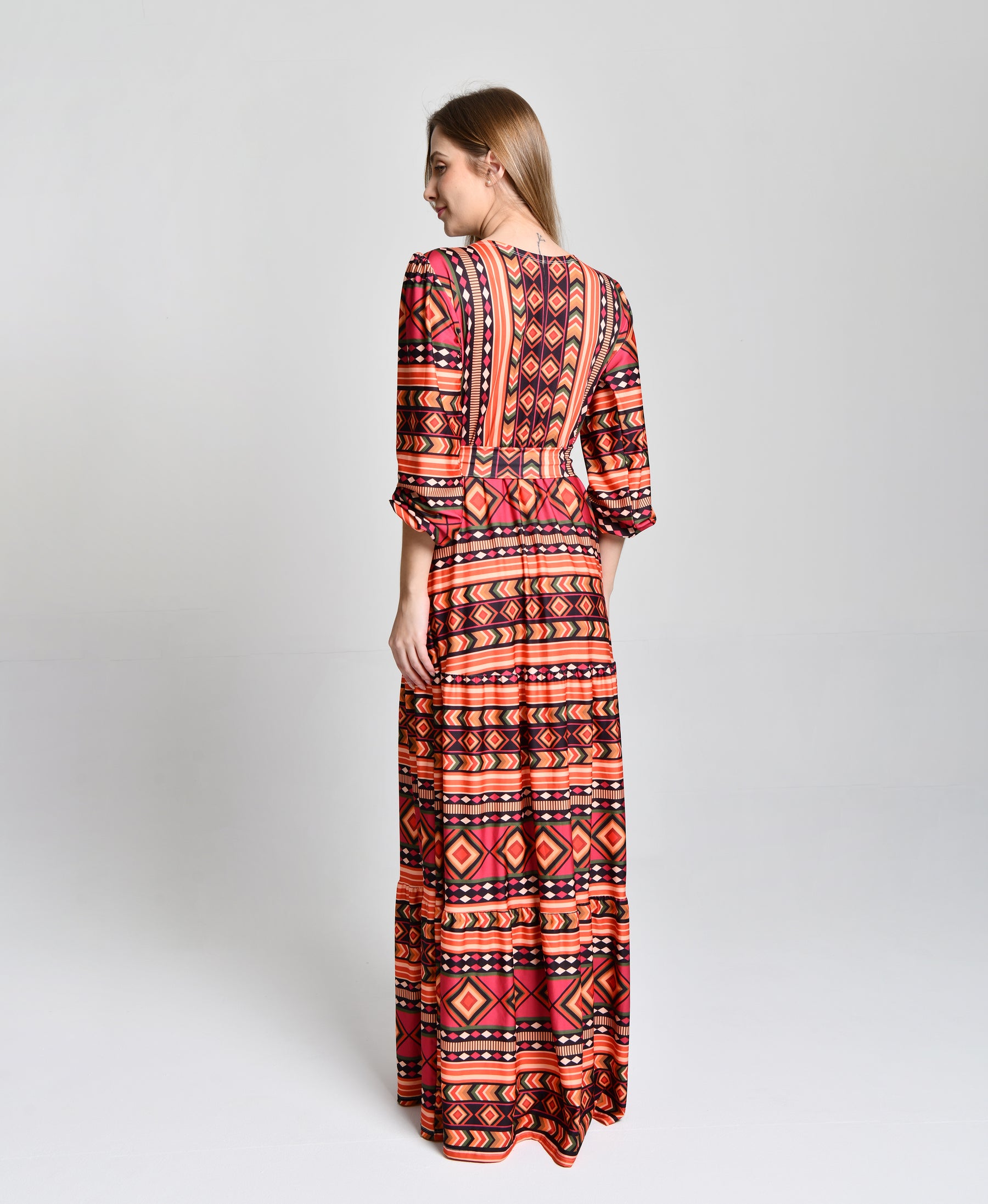 Vestido Hippie Multicolor Alto Padrão cod 000261