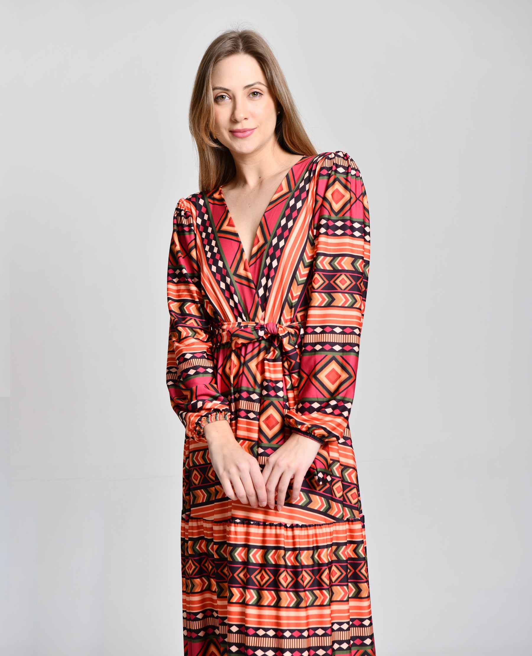 Vestido Hippie Multicolor Alto Padrão cod 000261