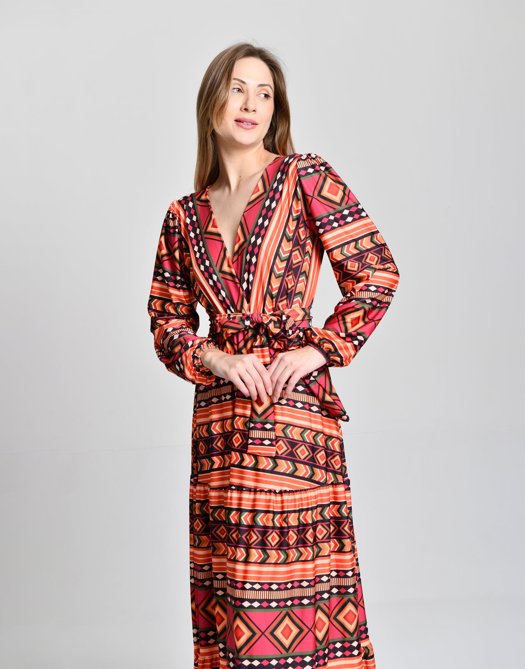 Vestido Hippie Multicolor Alto Padrão cod 000261