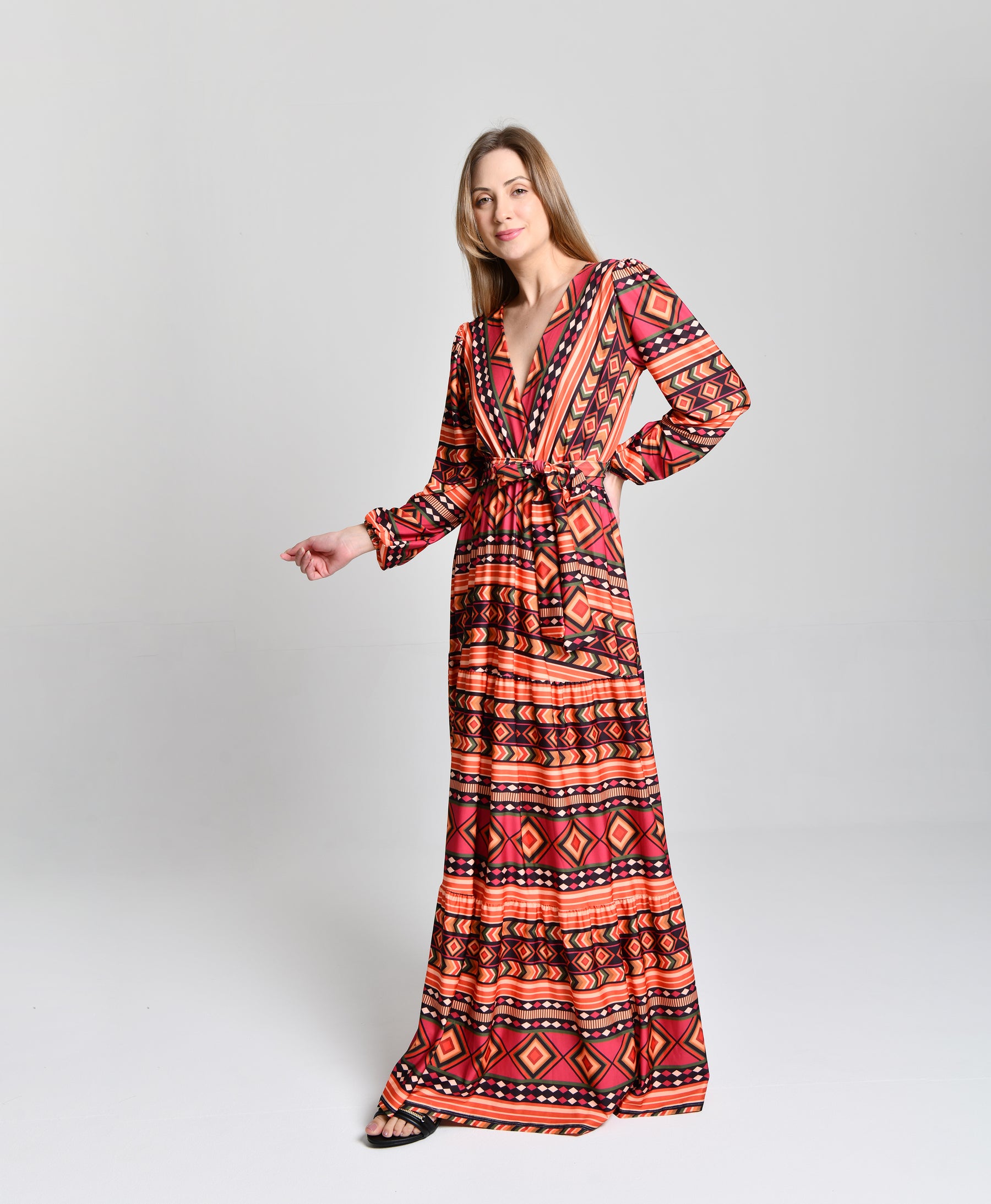 Vestido Hippie Multicolor Alto Padrão cod 000261
