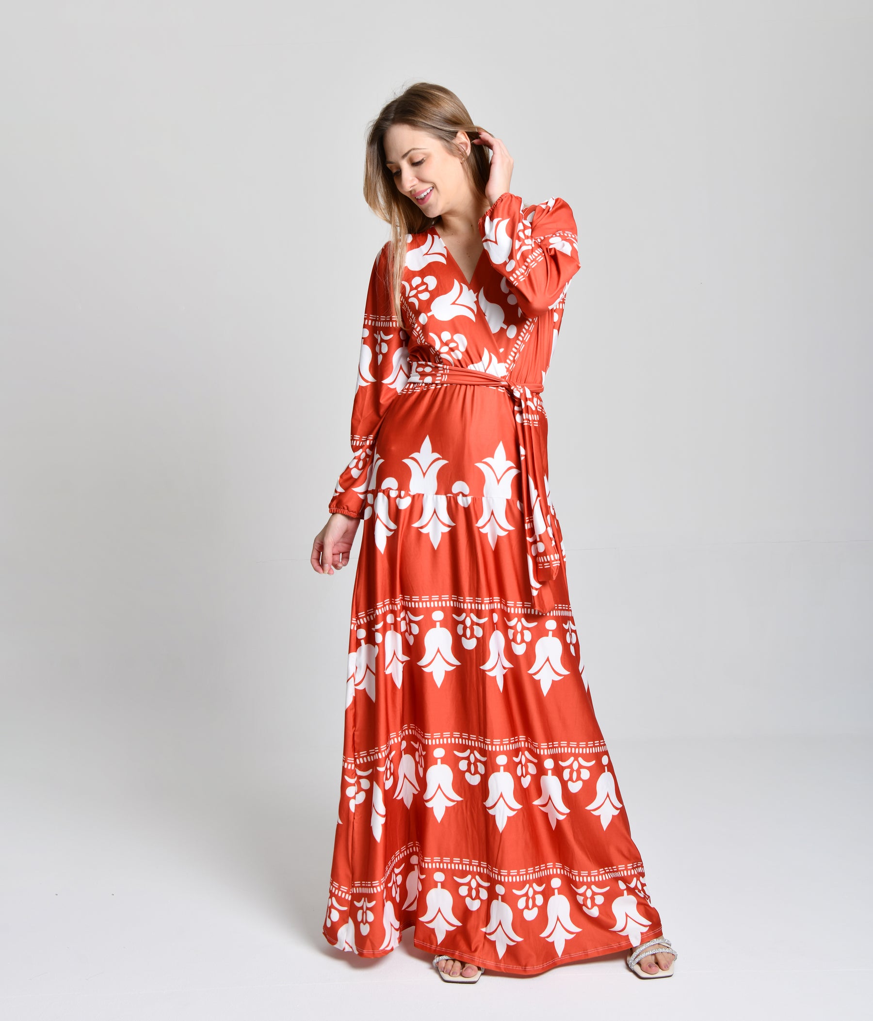 Vestido Alto Padrão Primavera Terra cod 000263