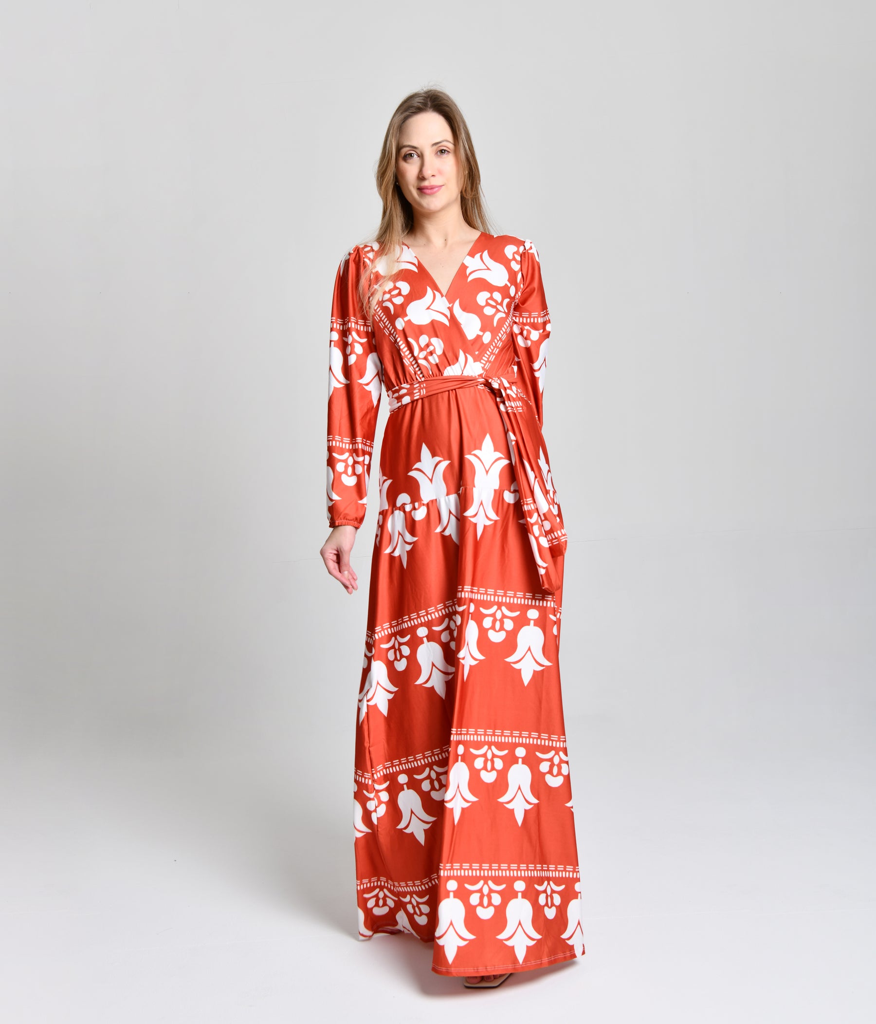 Vestido Alto Padrão Primavera Terra cod 000263