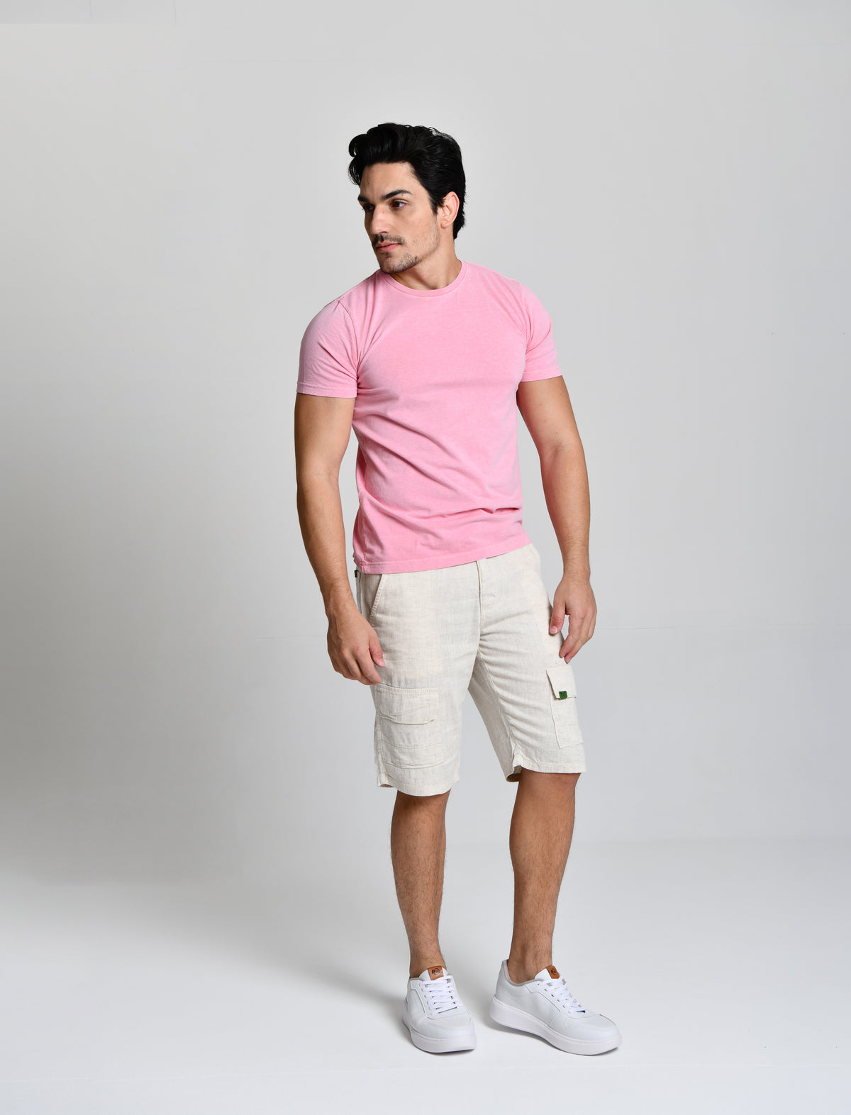 Camisa Básica Masculina Rosa cod 000516