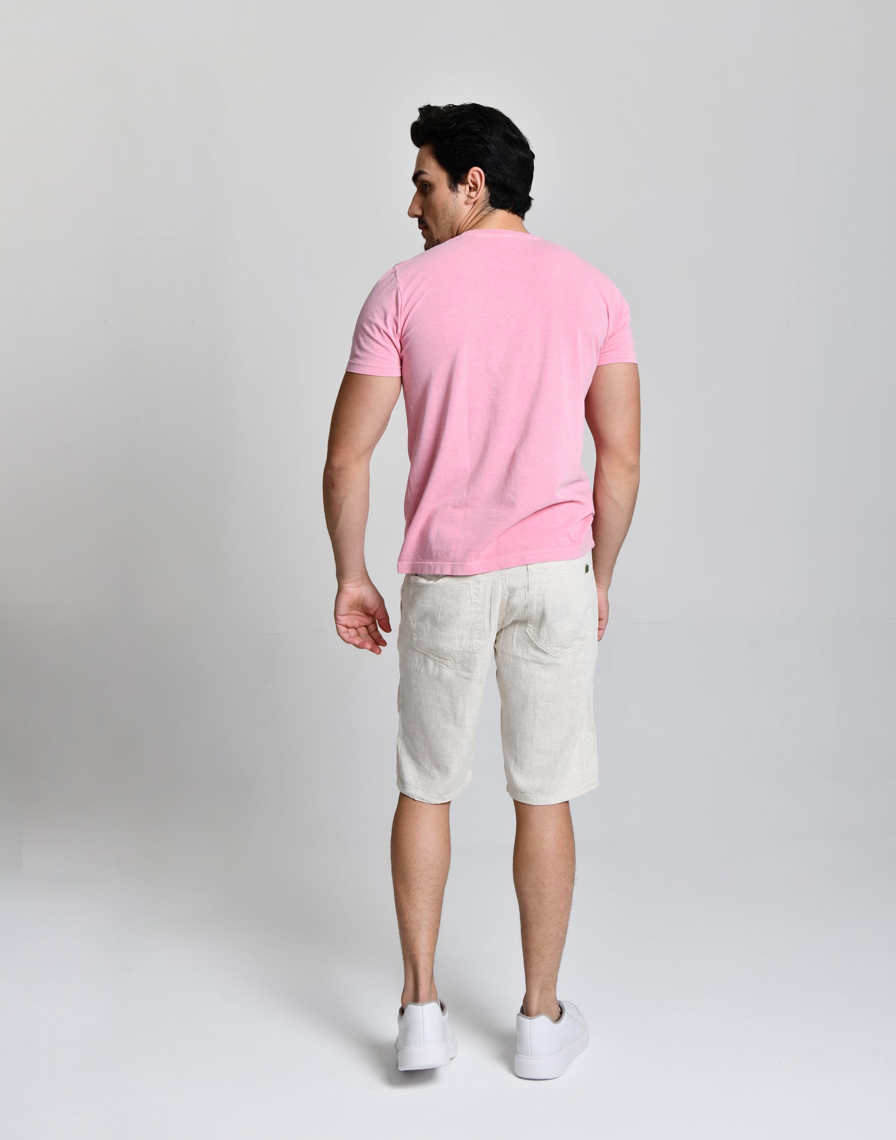 Camisa Básica Masculina Rosa cod 000516