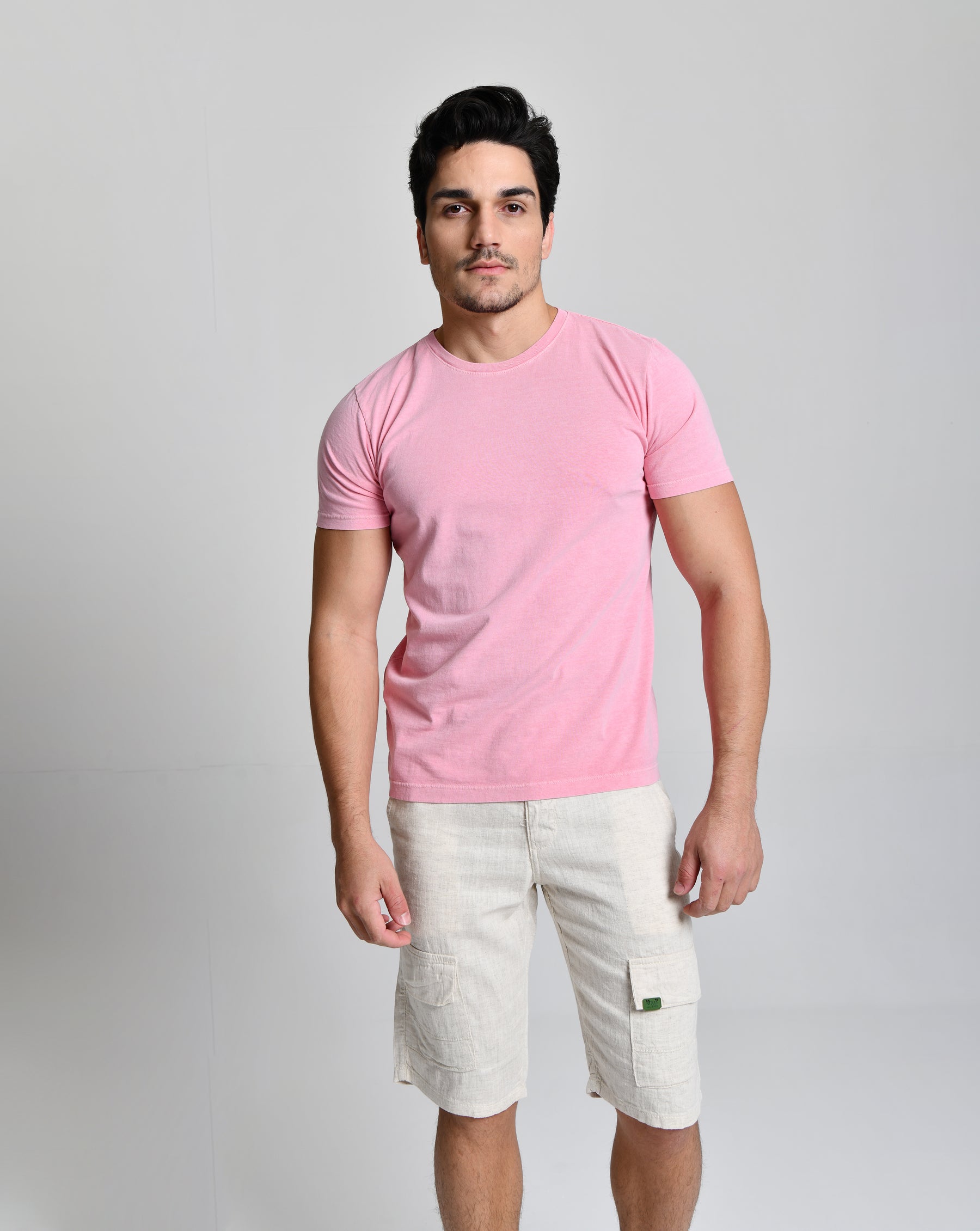 Camisa Básica Masculina Rosa cod 000516