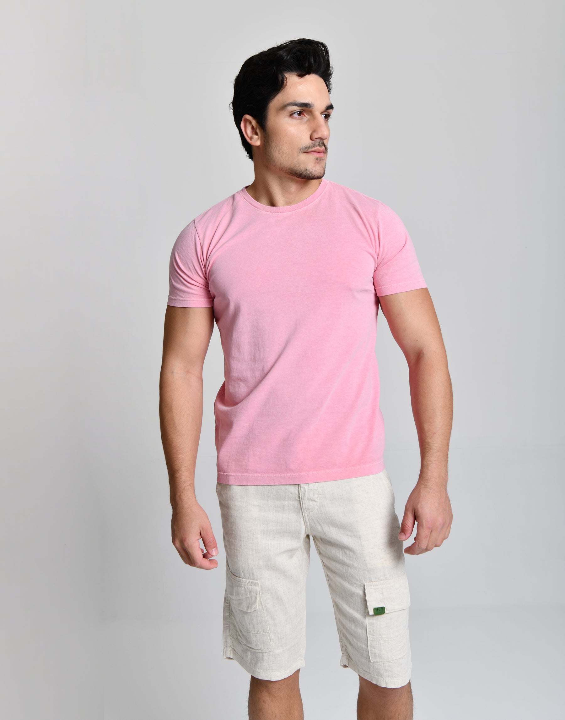 Camisa Básica Masculina Rosa cod 000516