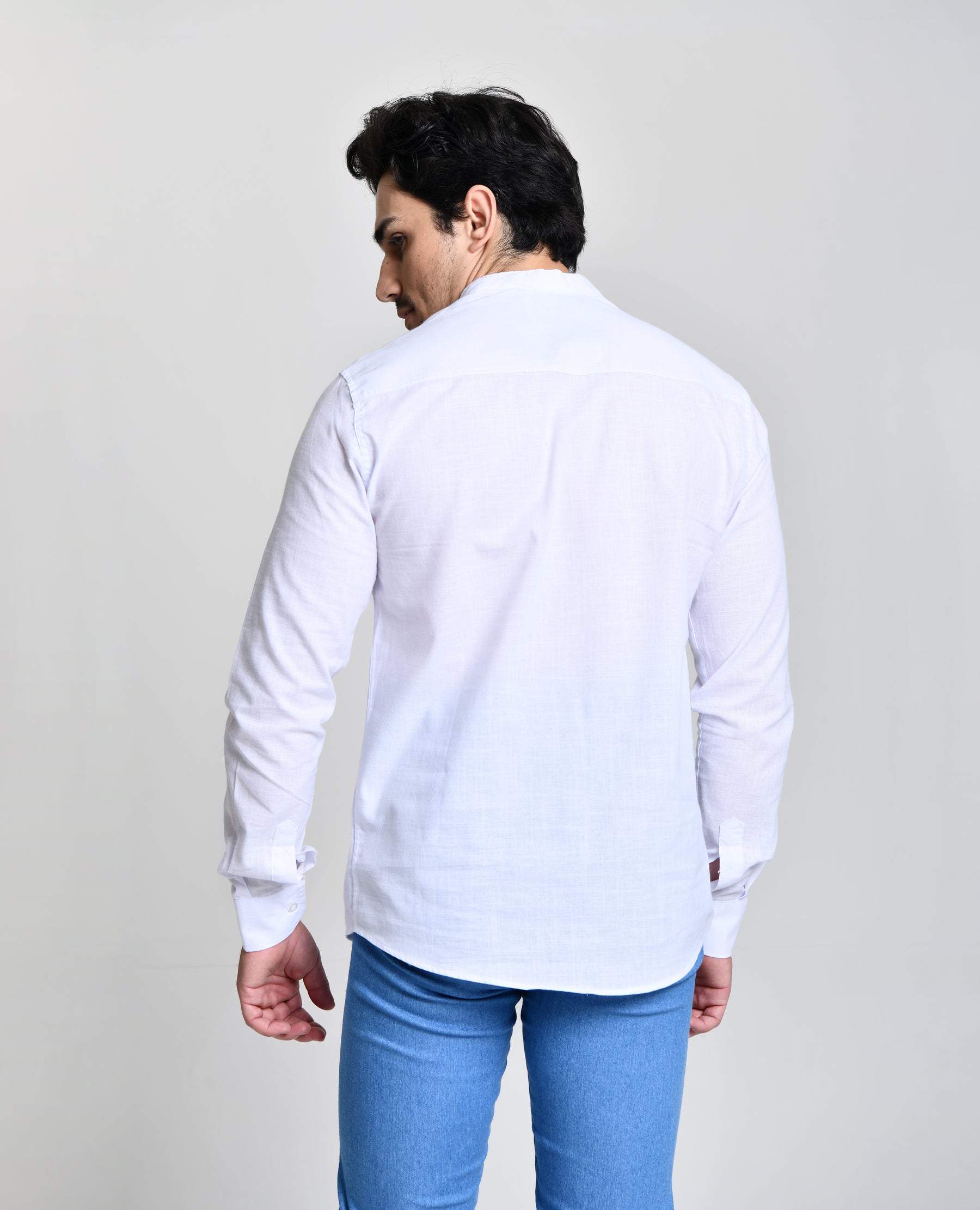 Camisa Gola Padre Manga Longa Branca 23054