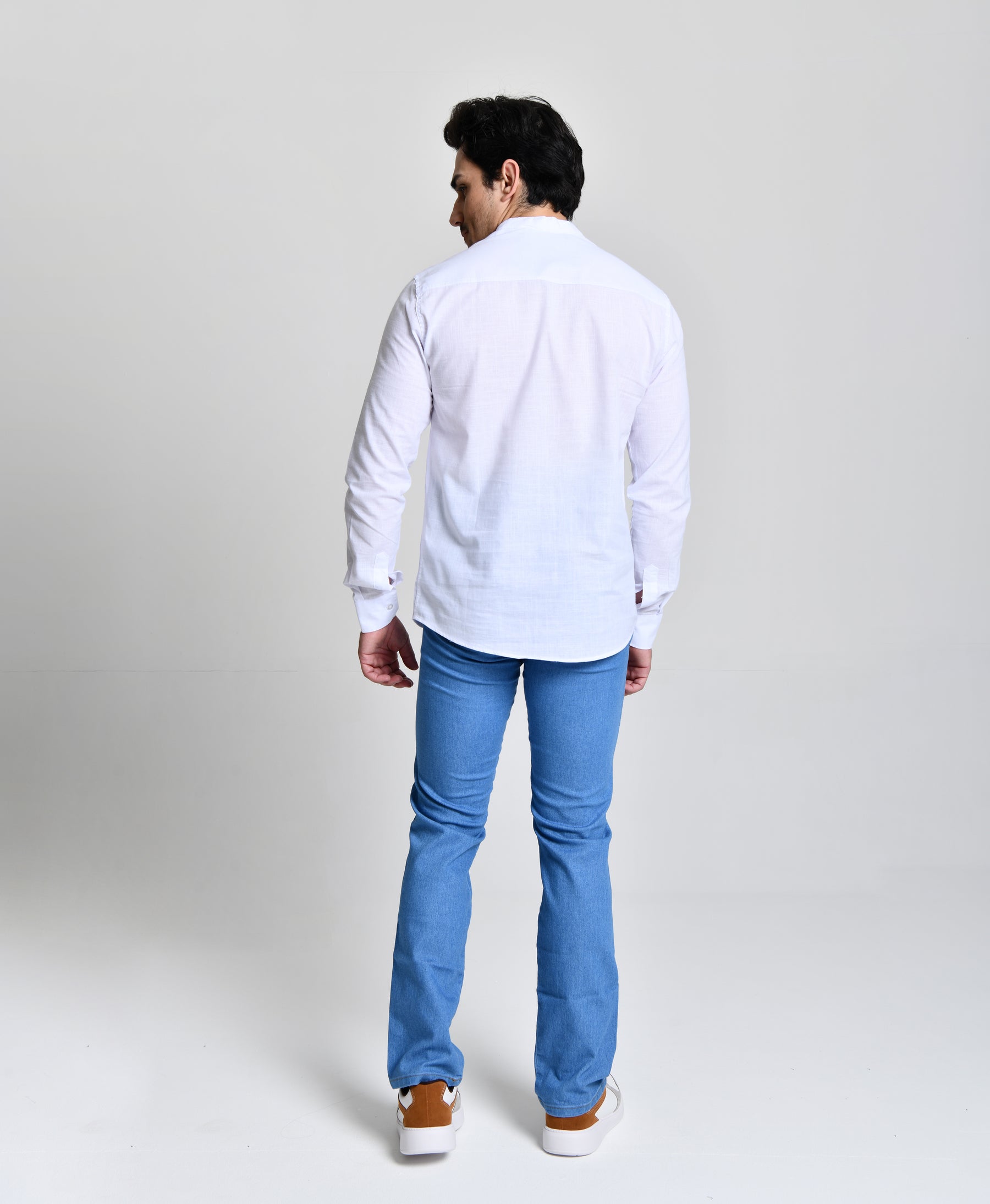 Camisa Gola Padre Manga Longa Branca 23054