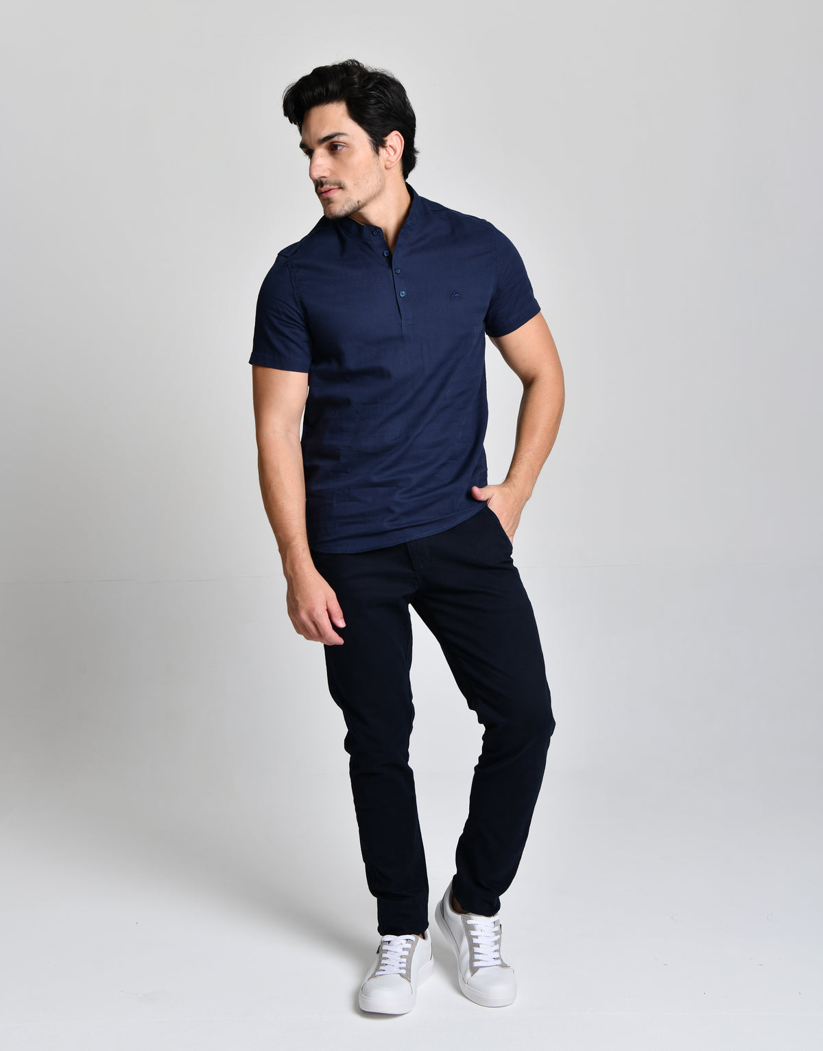 Camisa Gola Padre azul escura cod 000534