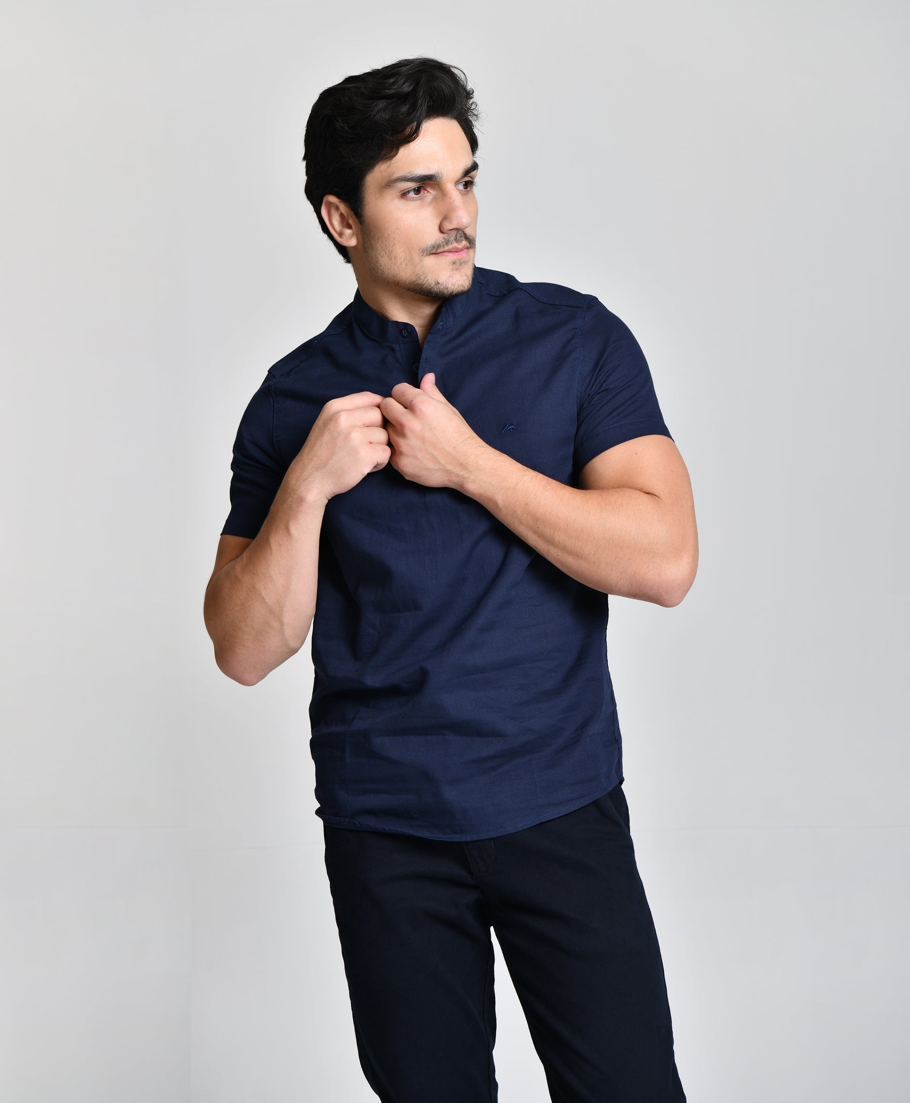Camisa Gola Padre azul escura cod 000534