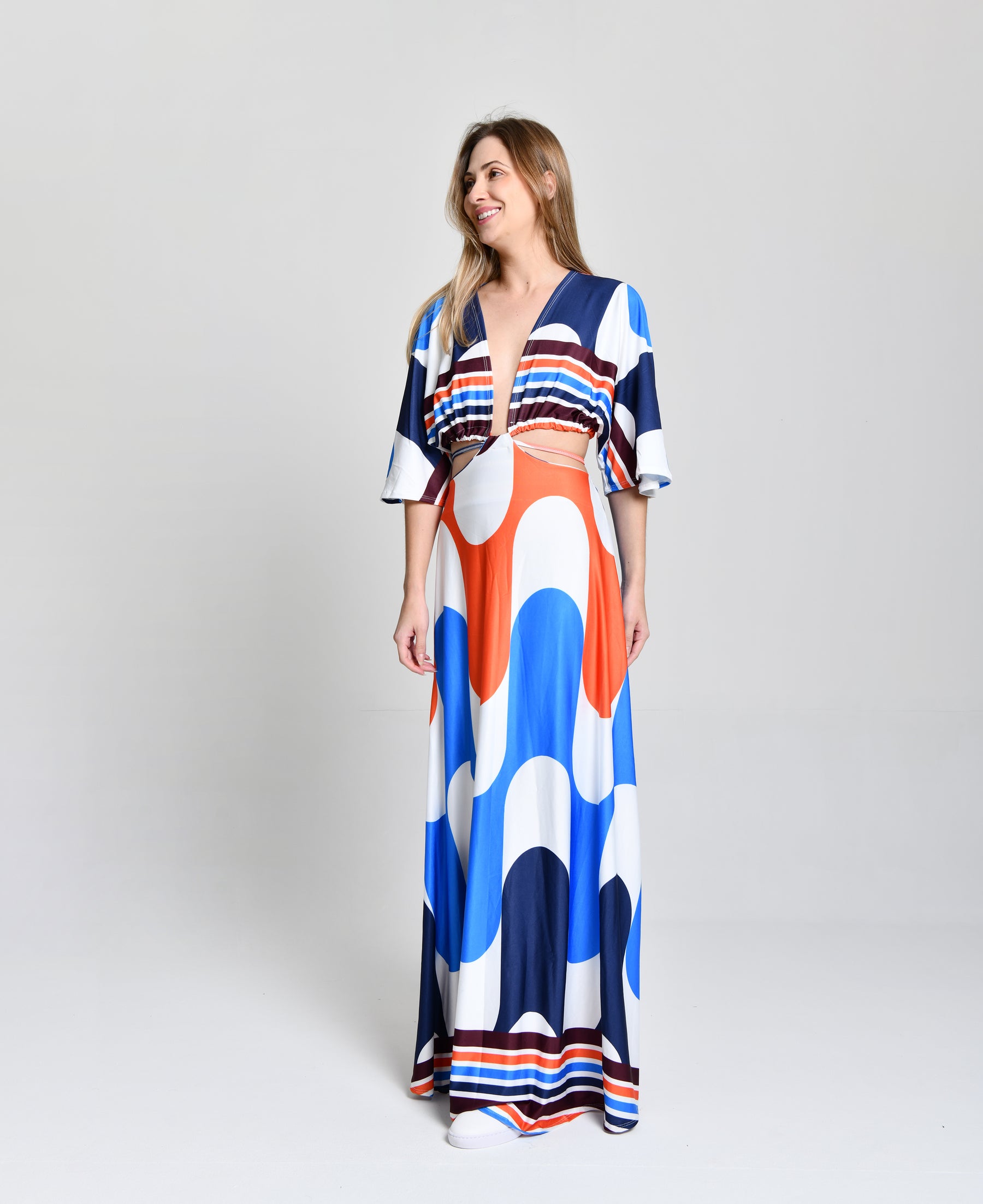 Vestido Multicolor Cintura Aberta cod 000578