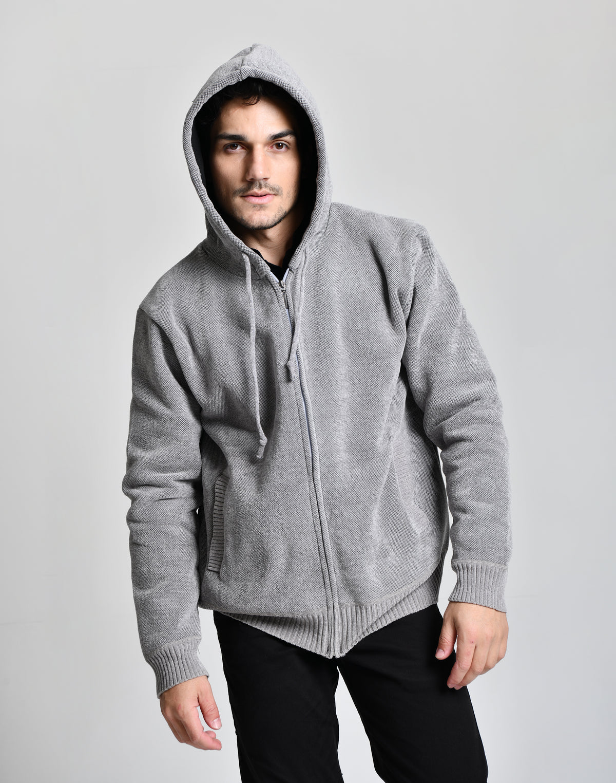 Jaqueta Estilo Lã Cinza Men Luxo cod 000451