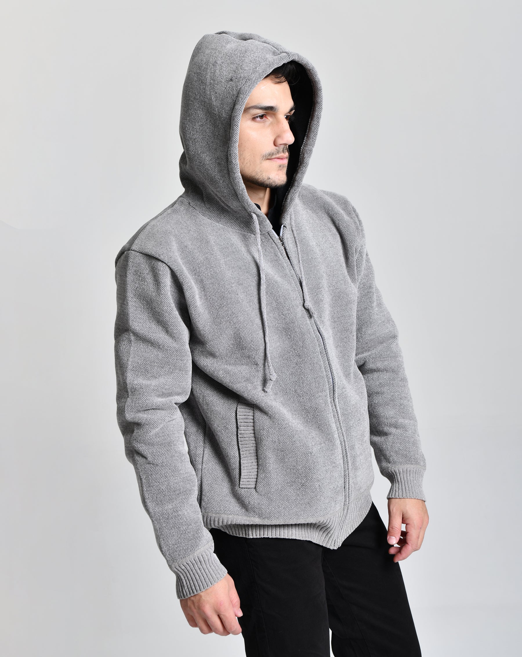Jaqueta Estilo Lã Cinza Men Luxo cod 000451