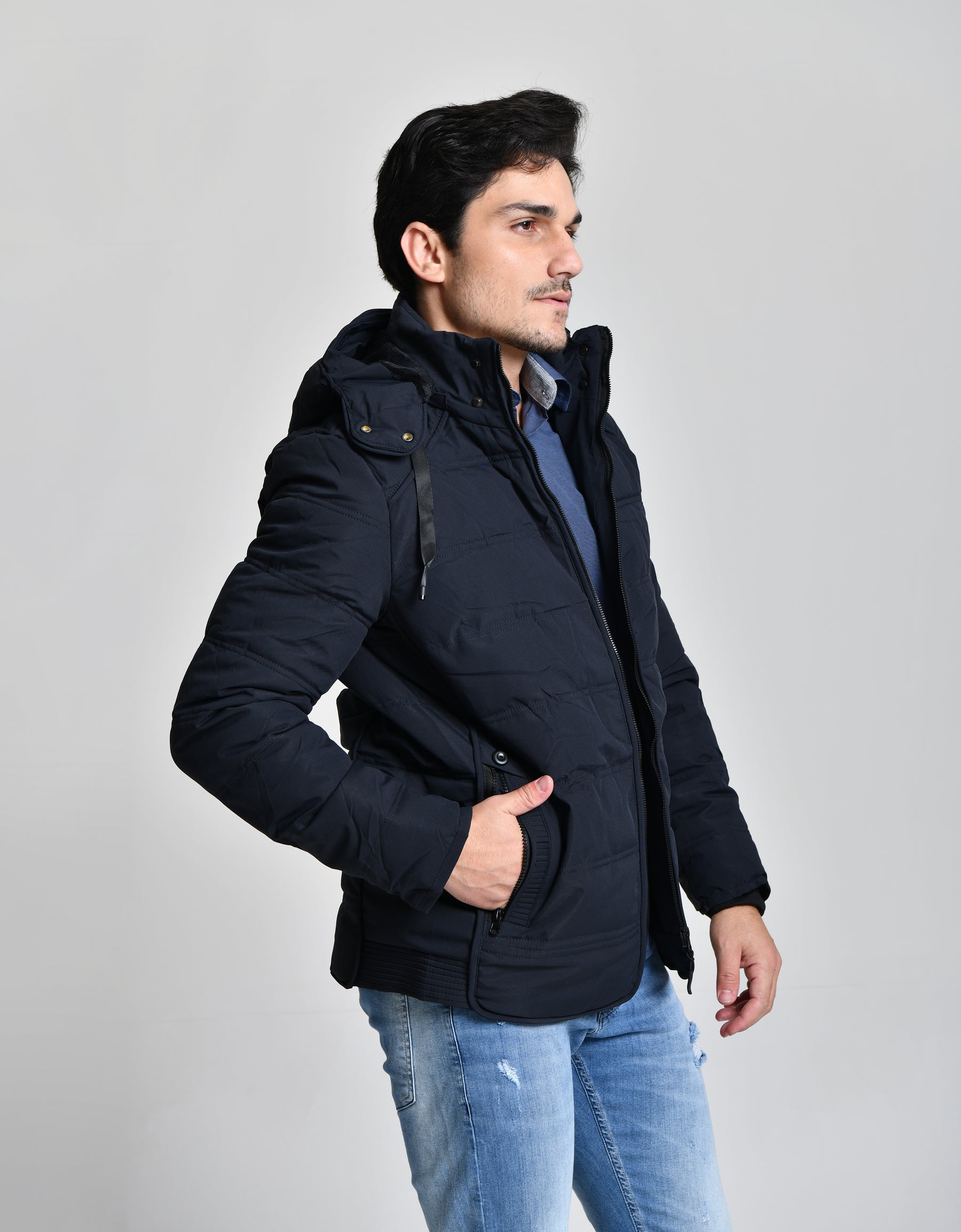 Jaqueta C/ Capuz All Black HiLL cod 000436
