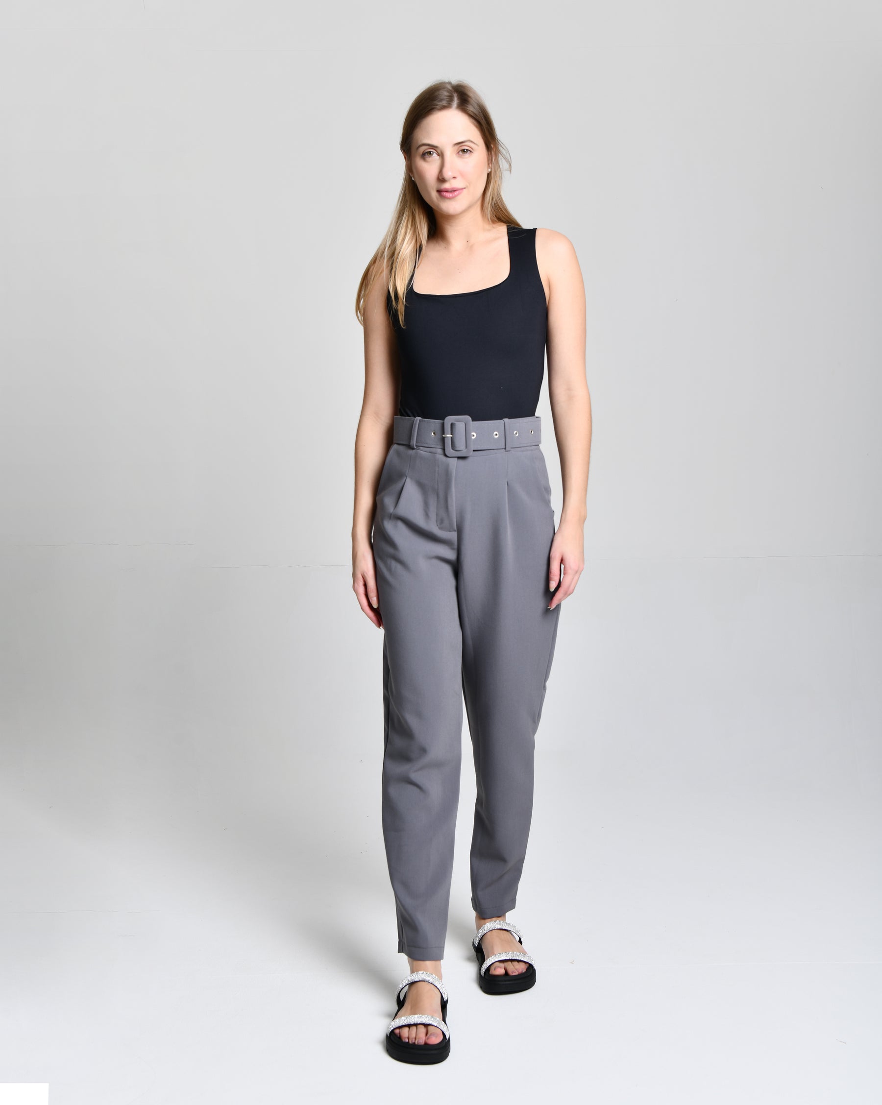 Calça Fem Alfaiataria C/ Cinto Grosso cod 000218
