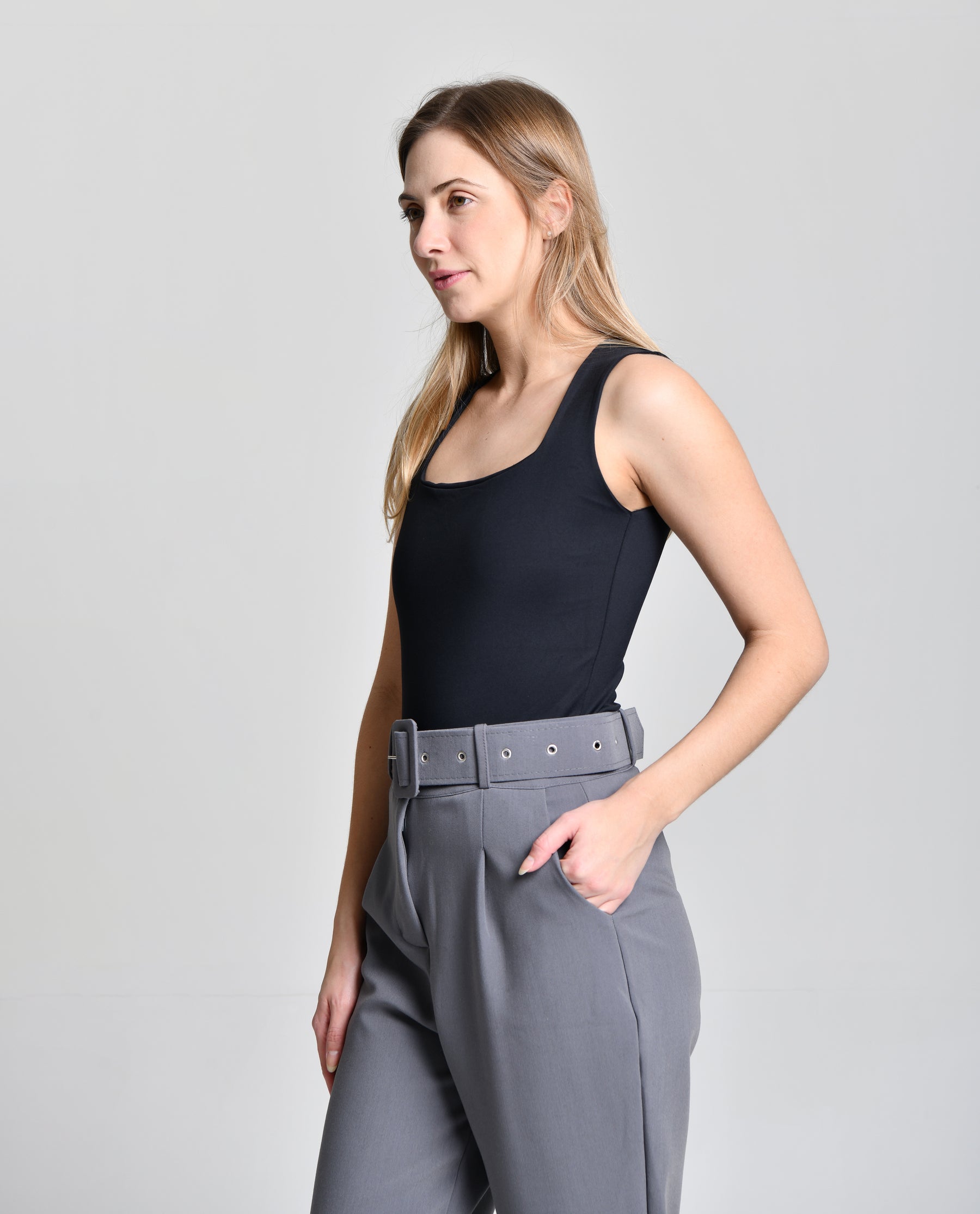 Calça Fem Alfaiataria C/ Cinto Grosso cod 000218