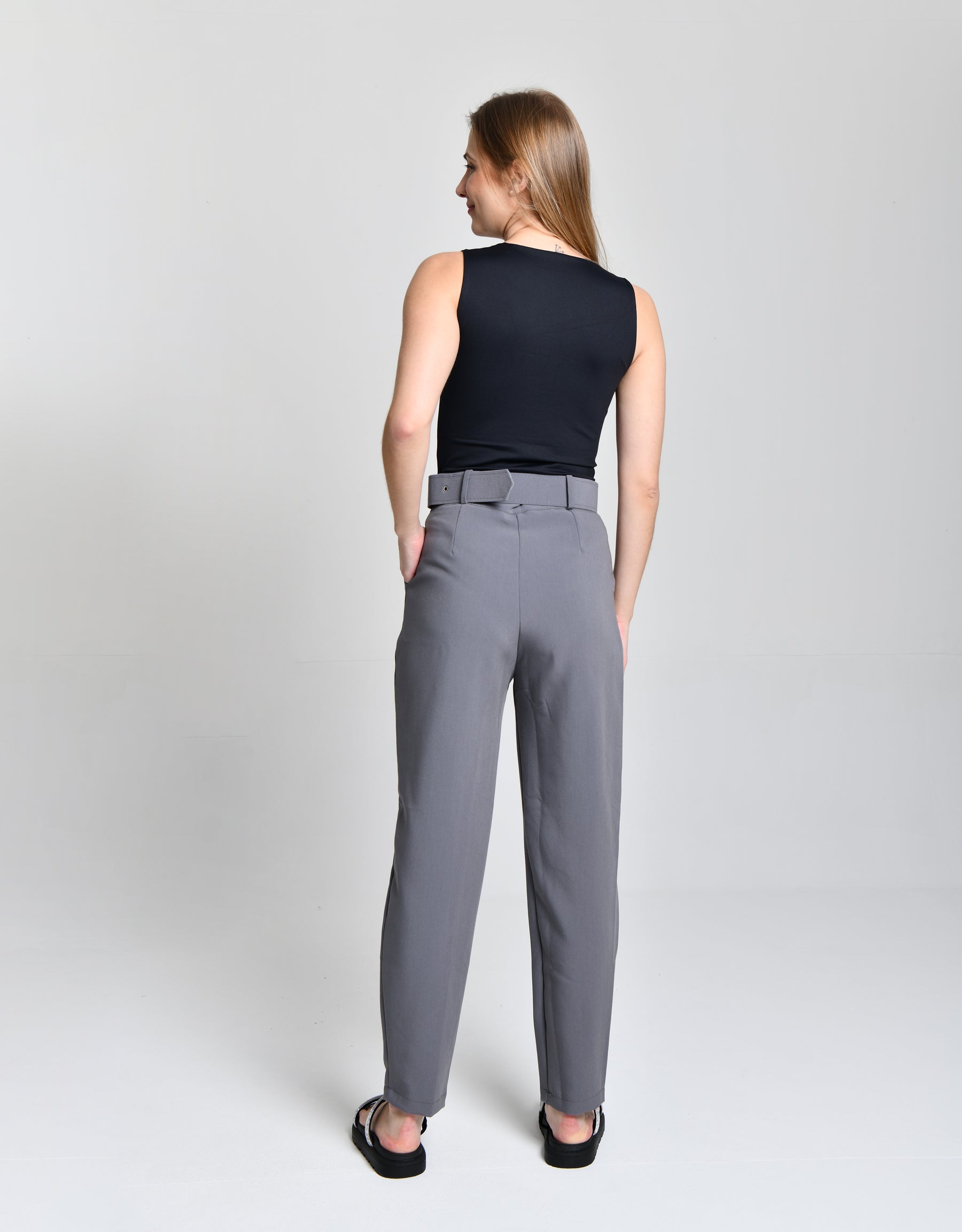 Calça Fem Alfaiataria C/ Cinto Grosso cod 000218