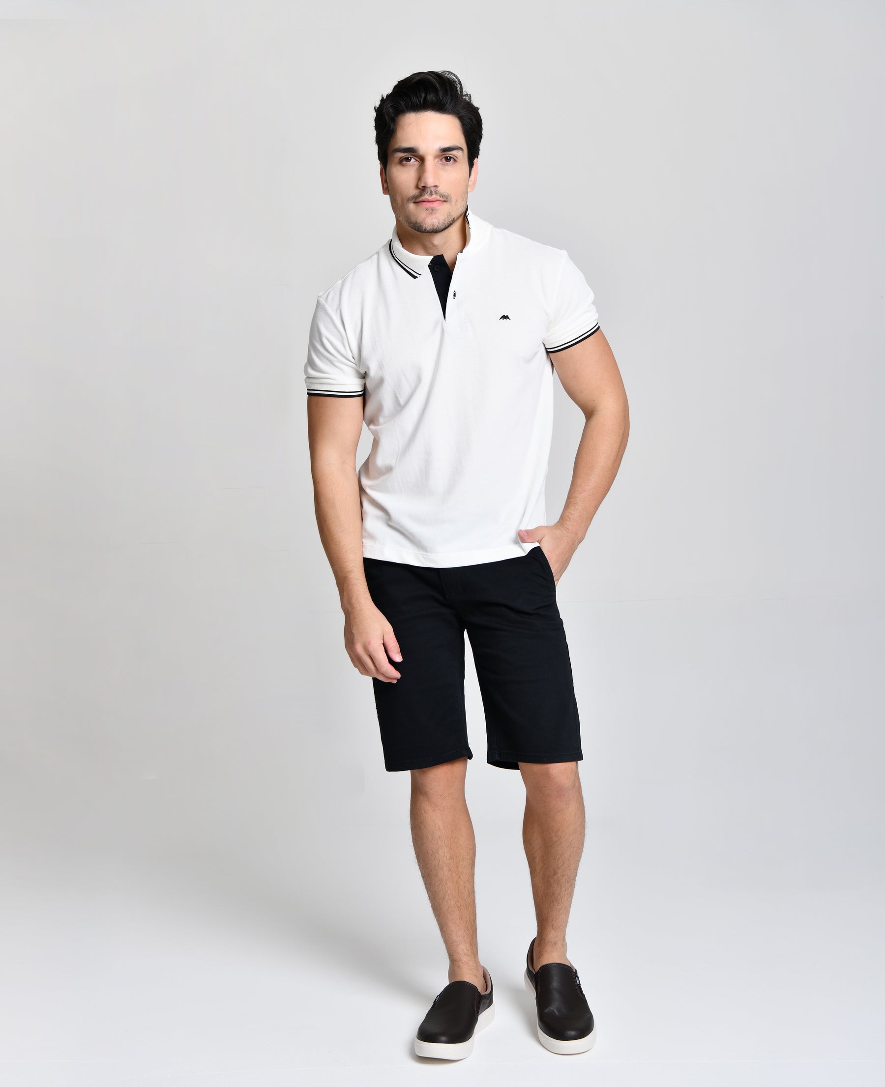 Camisa Polo branca Ultra Luxo HiLL cod 000585