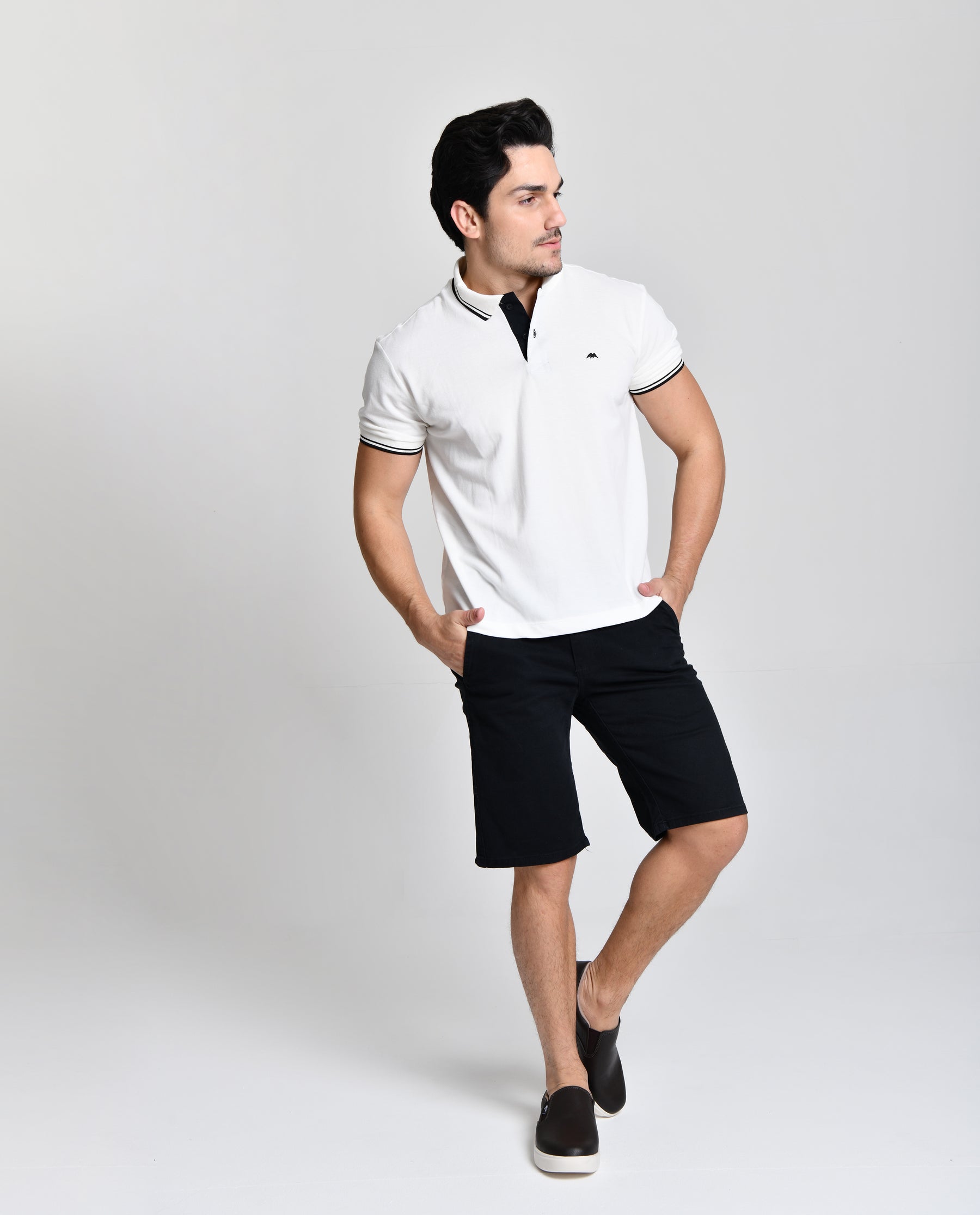 Camisa Polo branca Ultra Luxo HiLL cod 000585