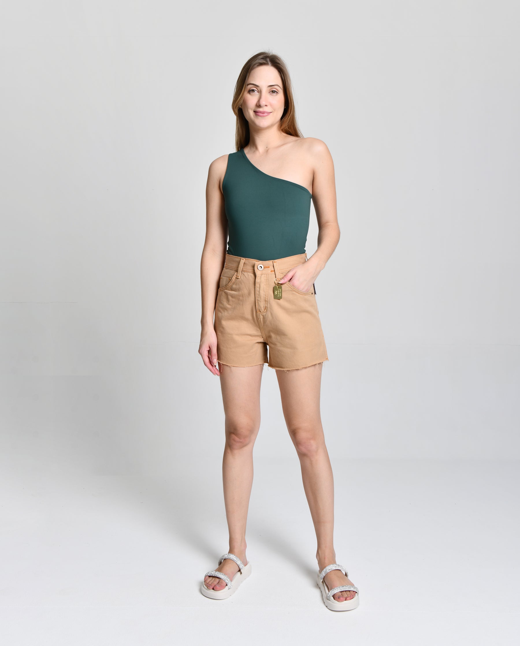 Short Fem Burguês Linha Mom Nude cod 000337