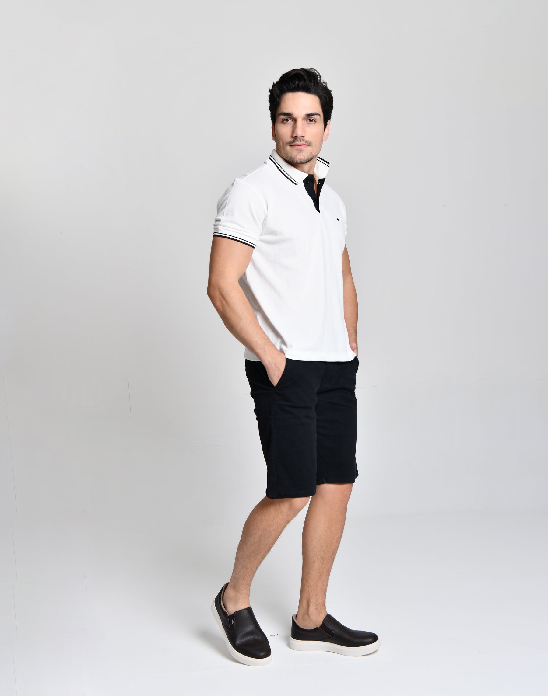 Camisa Polo branca Ultra Luxo HiLL cod 000585