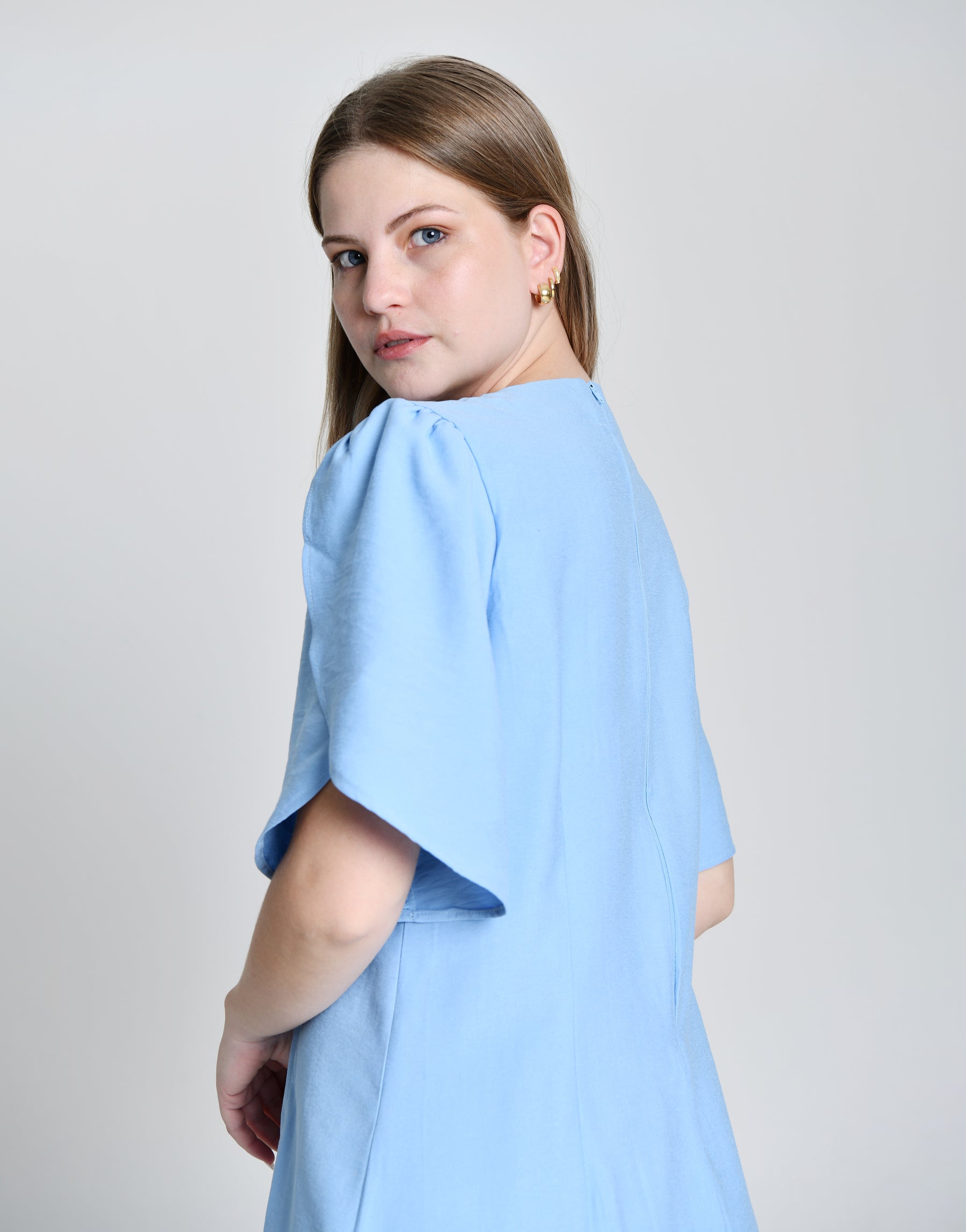 Vestido Alfaiataria Manga Tulipa 6001023