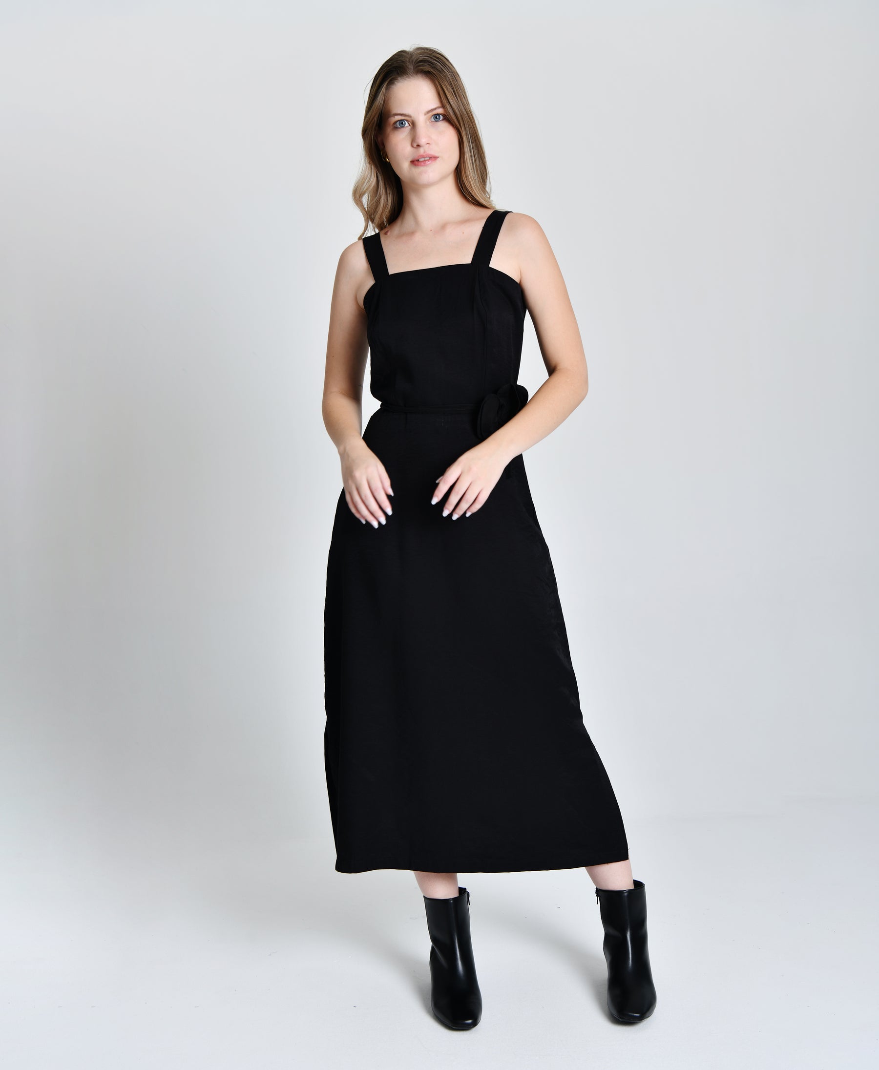 Vestido Alfaiataria Cinto Flor Cod 6000952