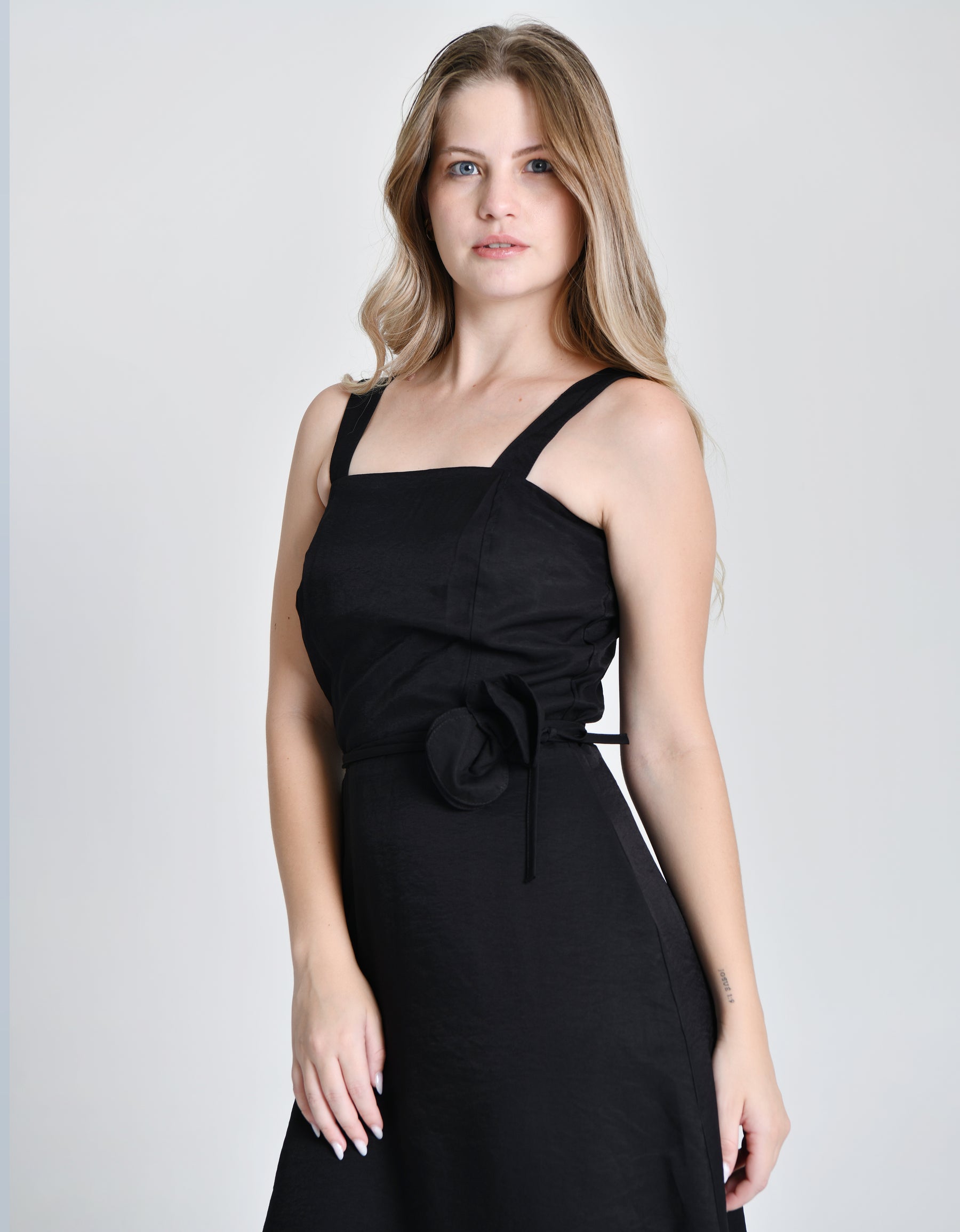 Vestido Alfaiataria Cinto Flor Cod 6000952