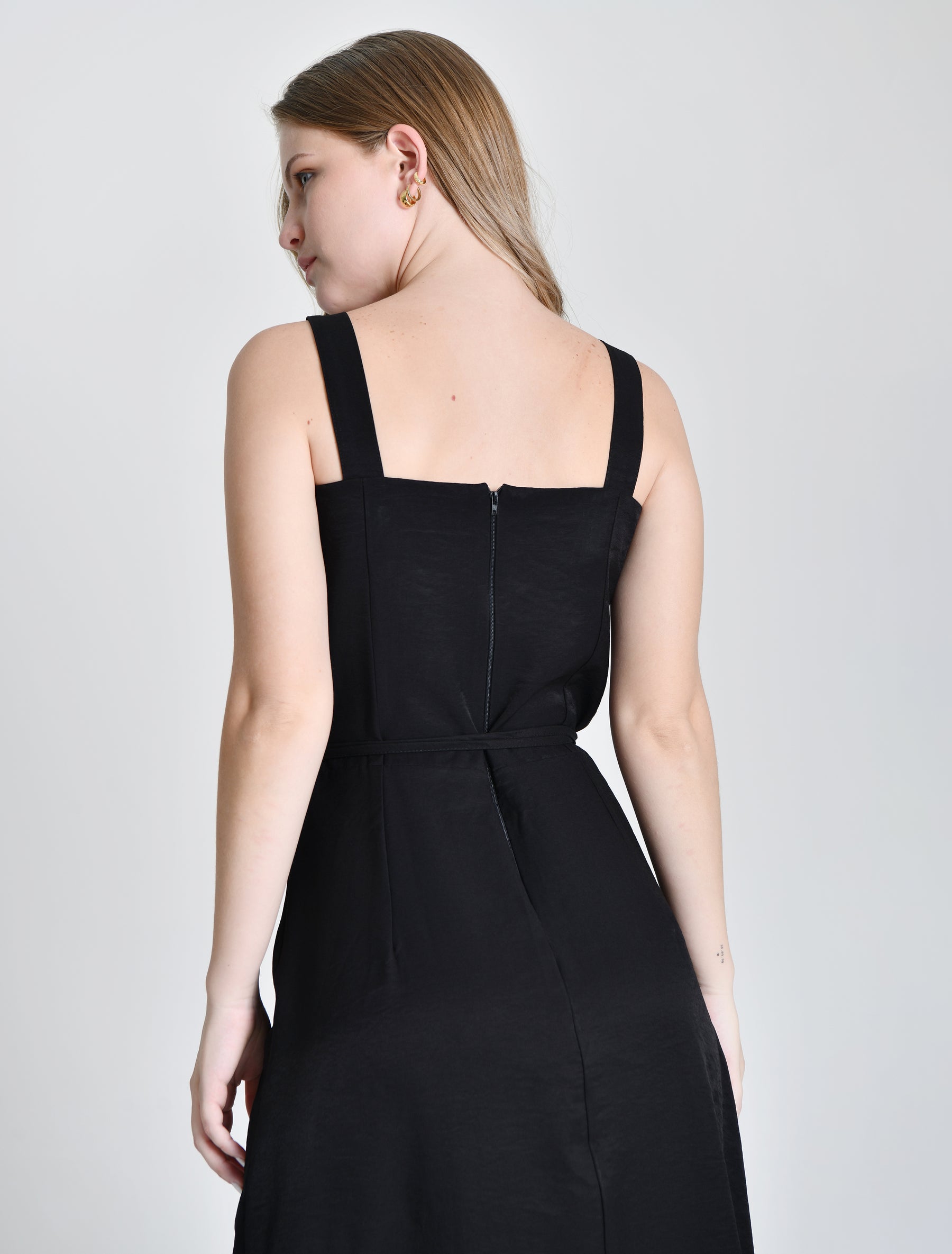 Vestido Alfaiataria Cinto Flor Cod 6000952