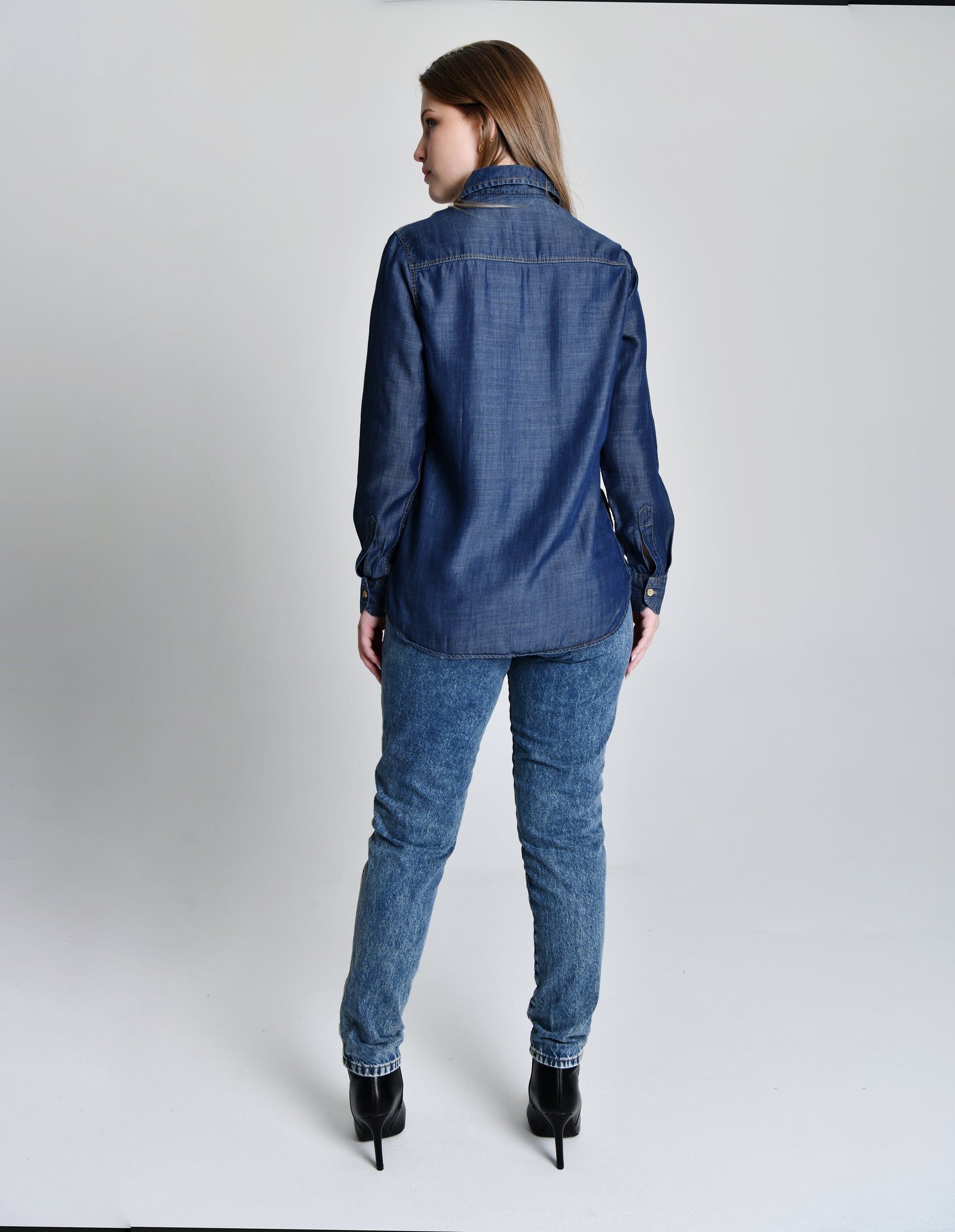 Camisa Jeans Escuro