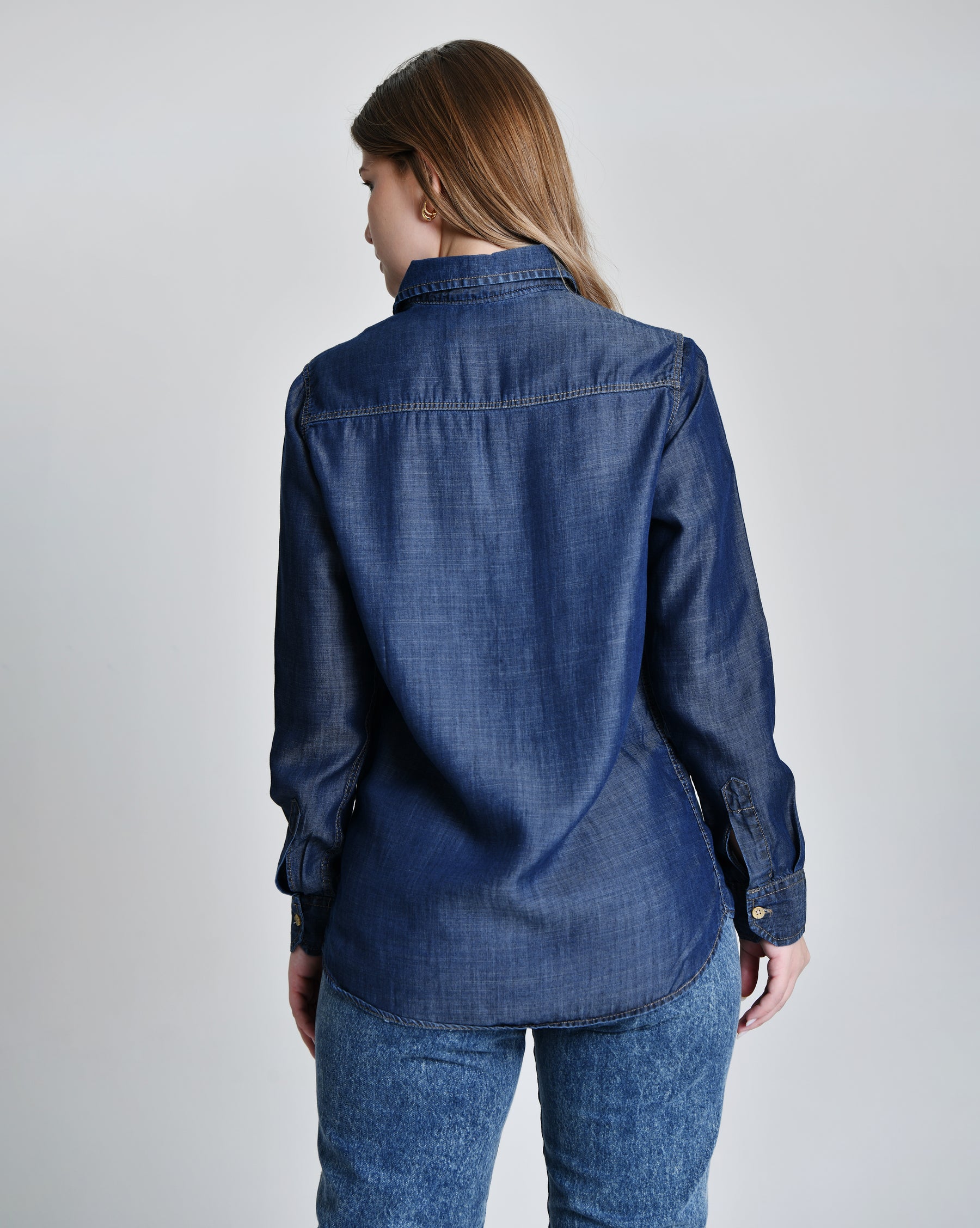 Camisa Jeans Escuro