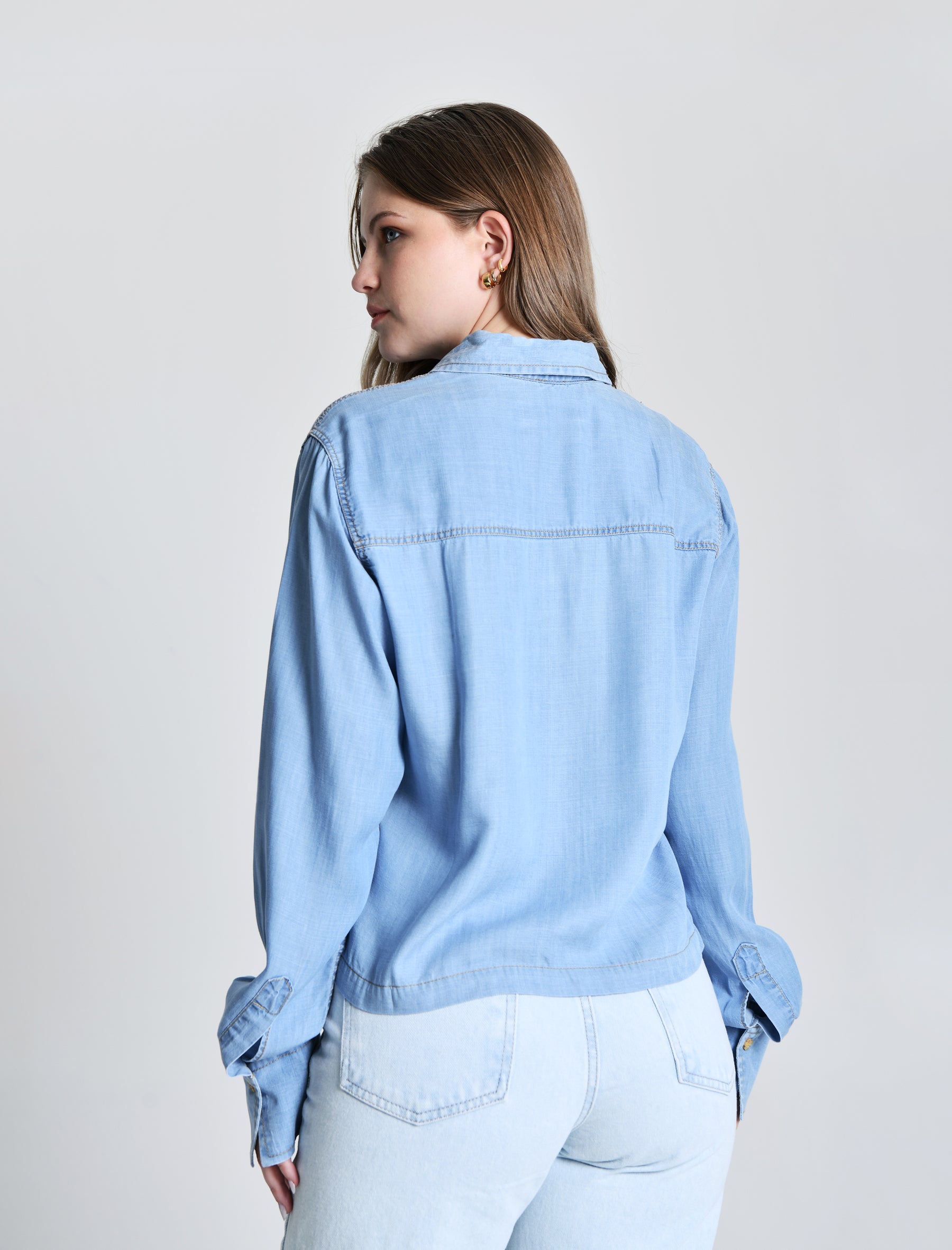 Camisa Jeans Claro