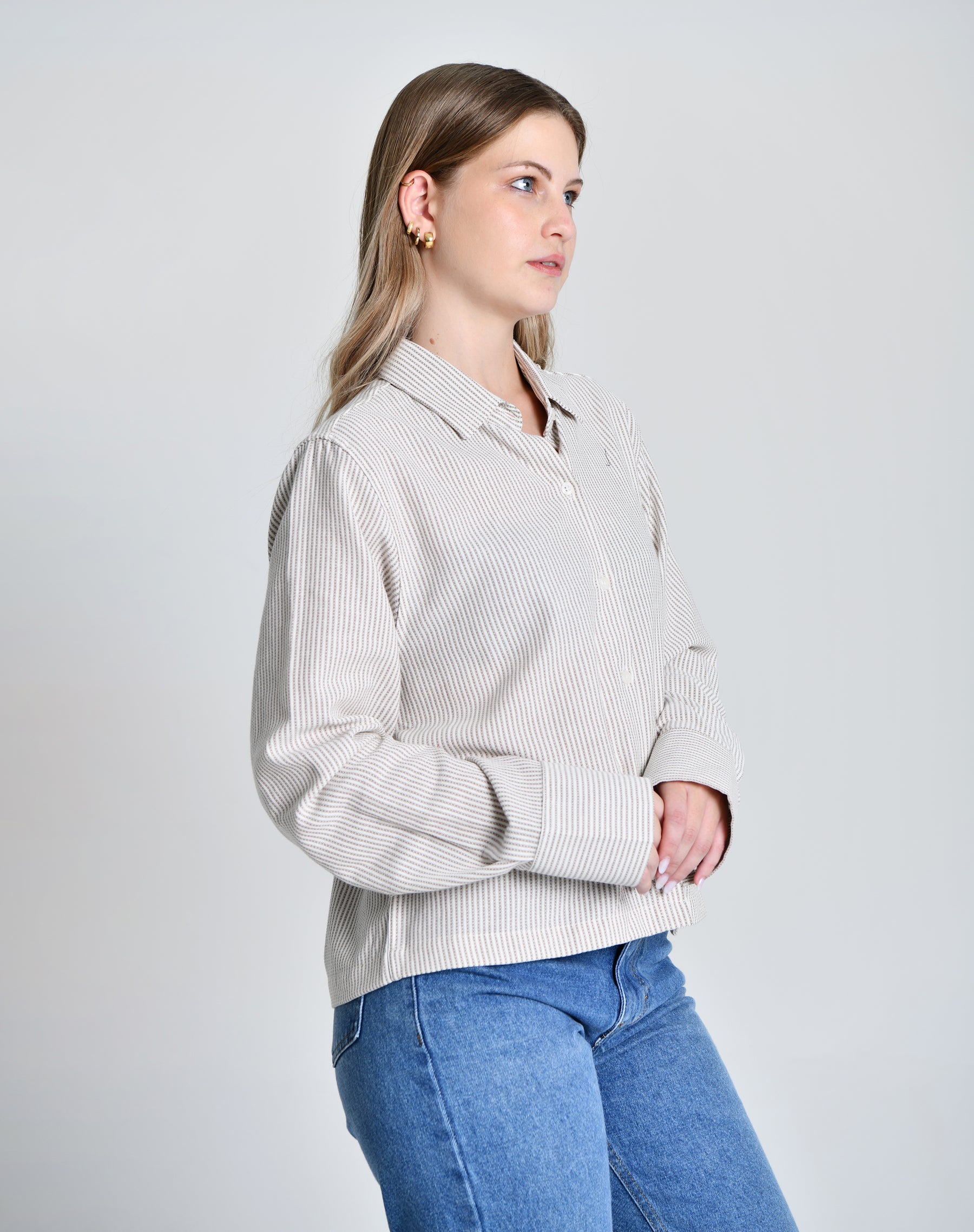 Camisa Listrada Nude