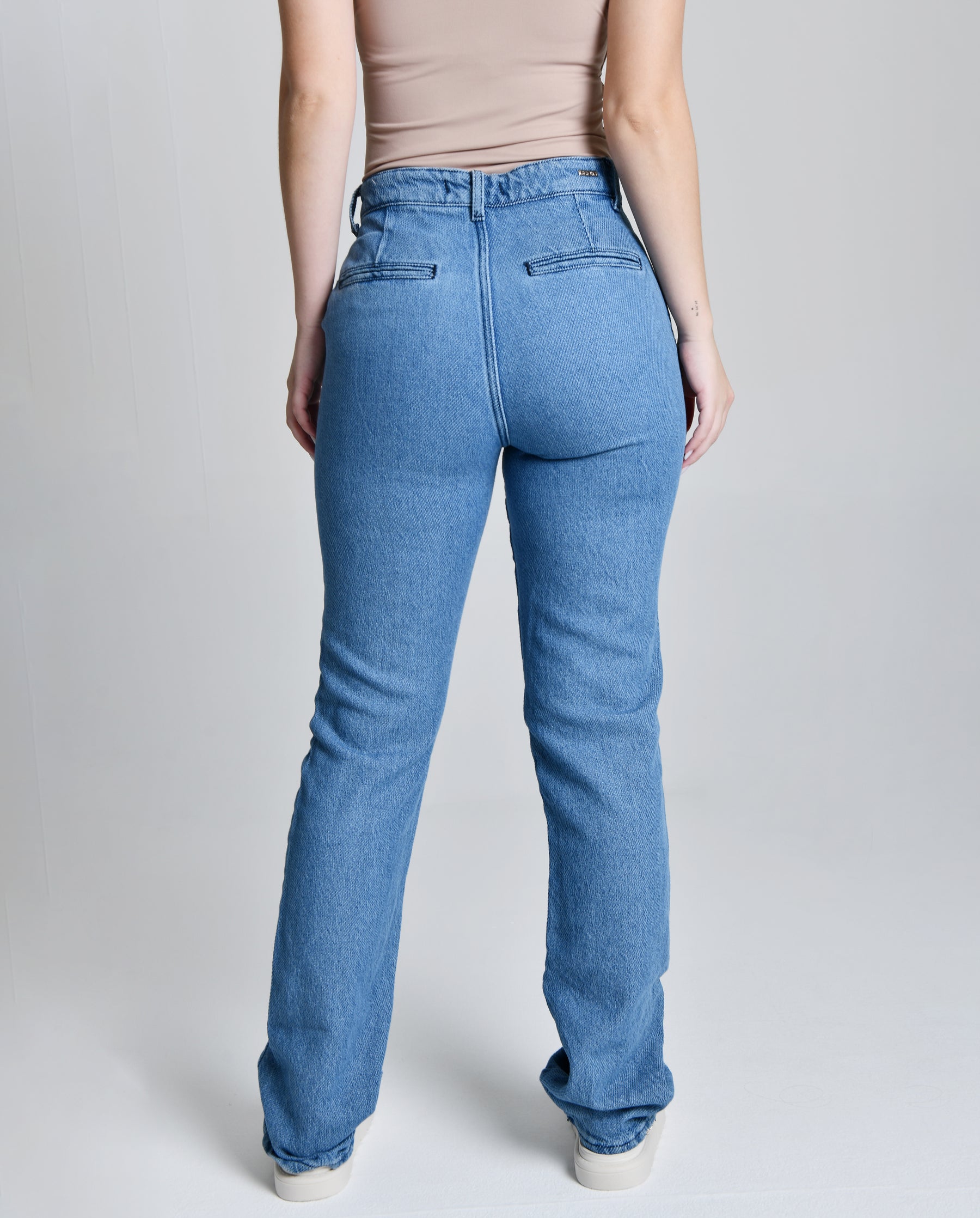 Calça Reta Jeans Claro