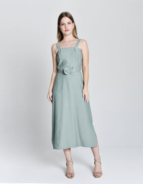 Vestido Alfaiataria Cinto Flor  Cod 6000952